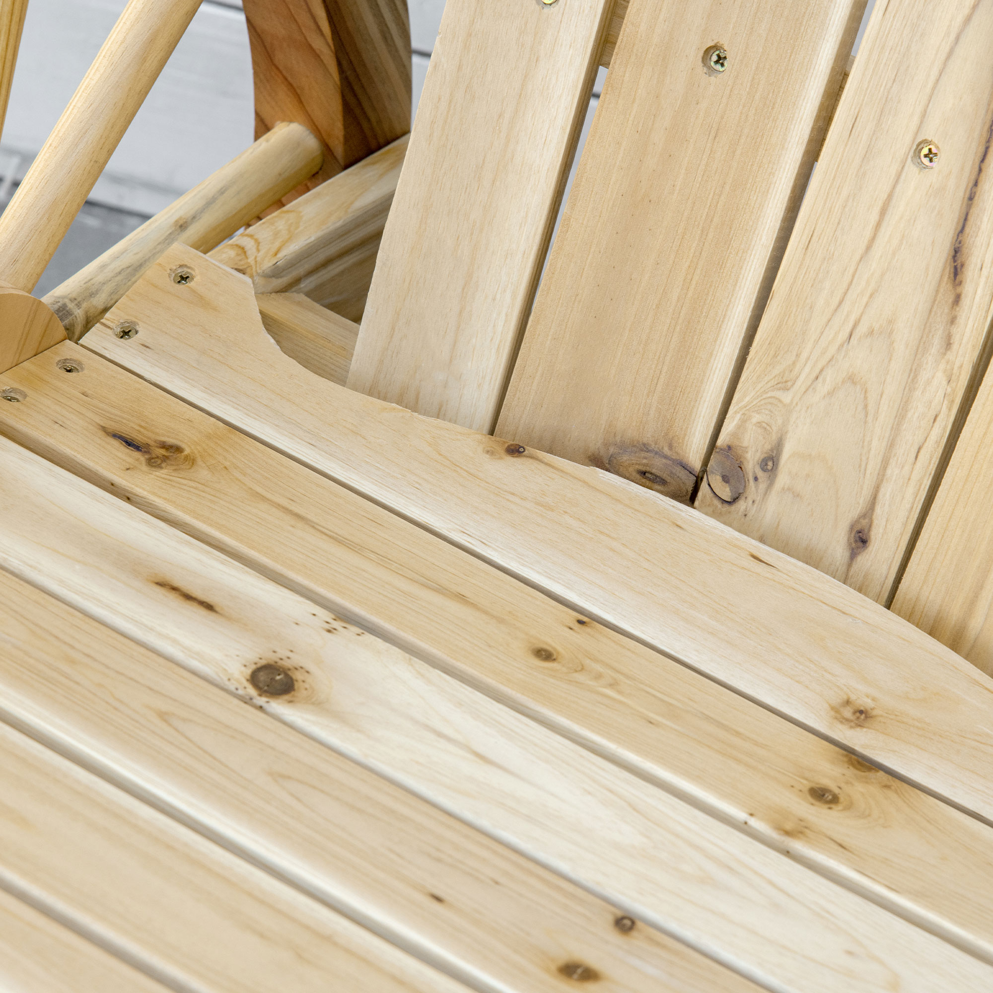 Rustikaler Schaukelstuhl, Gartenstuhl, Wagenrad-Design, wetterfest, Tannenholz, 68 x 88 x 92 cm