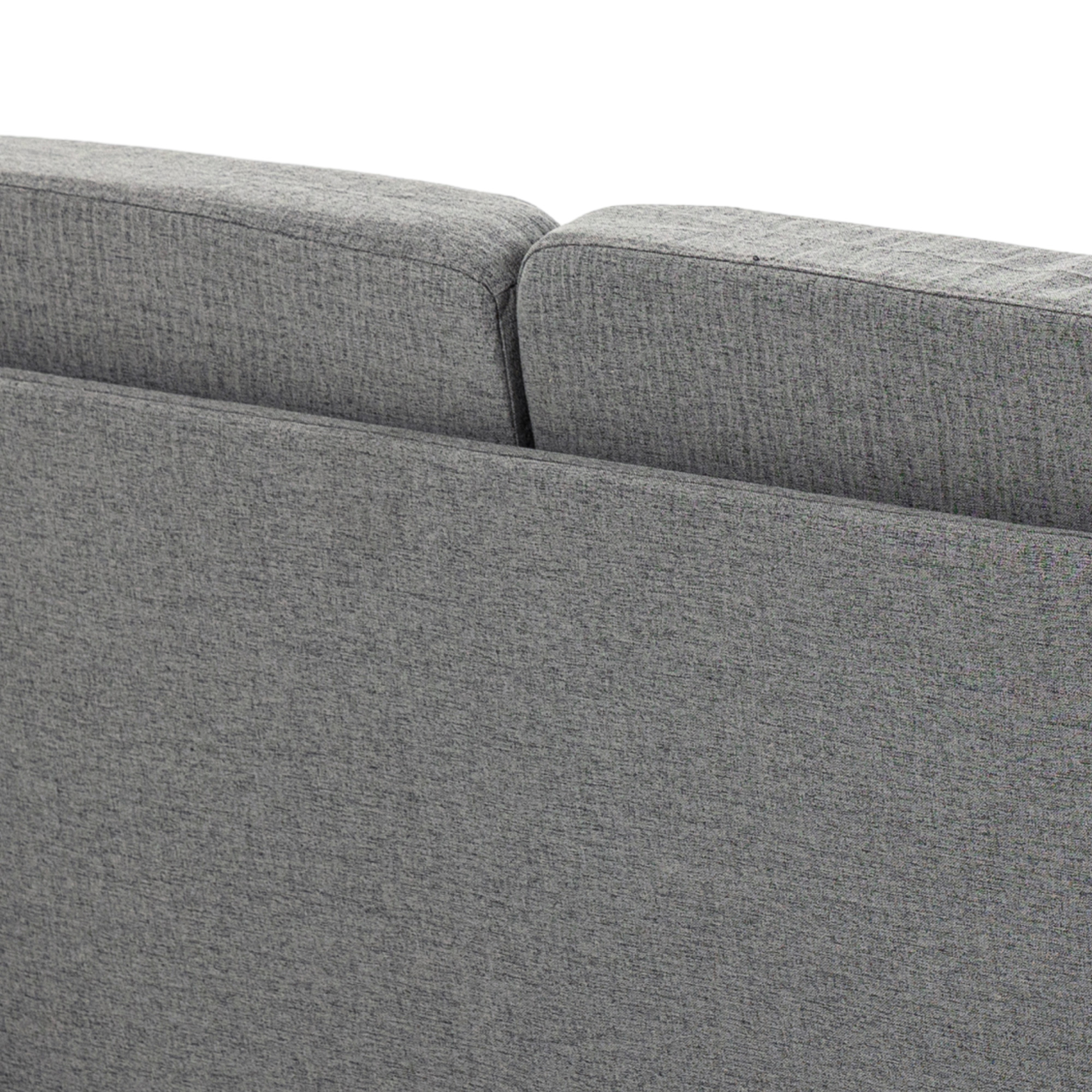 2 Sitzer Sofa, Couch mit Holzbeine, Leinenoptik, Gepolsterter Polstersofa, Doppelsofa im Modern-Stil für Wohnzimmer, Schlafzimmer, Grau