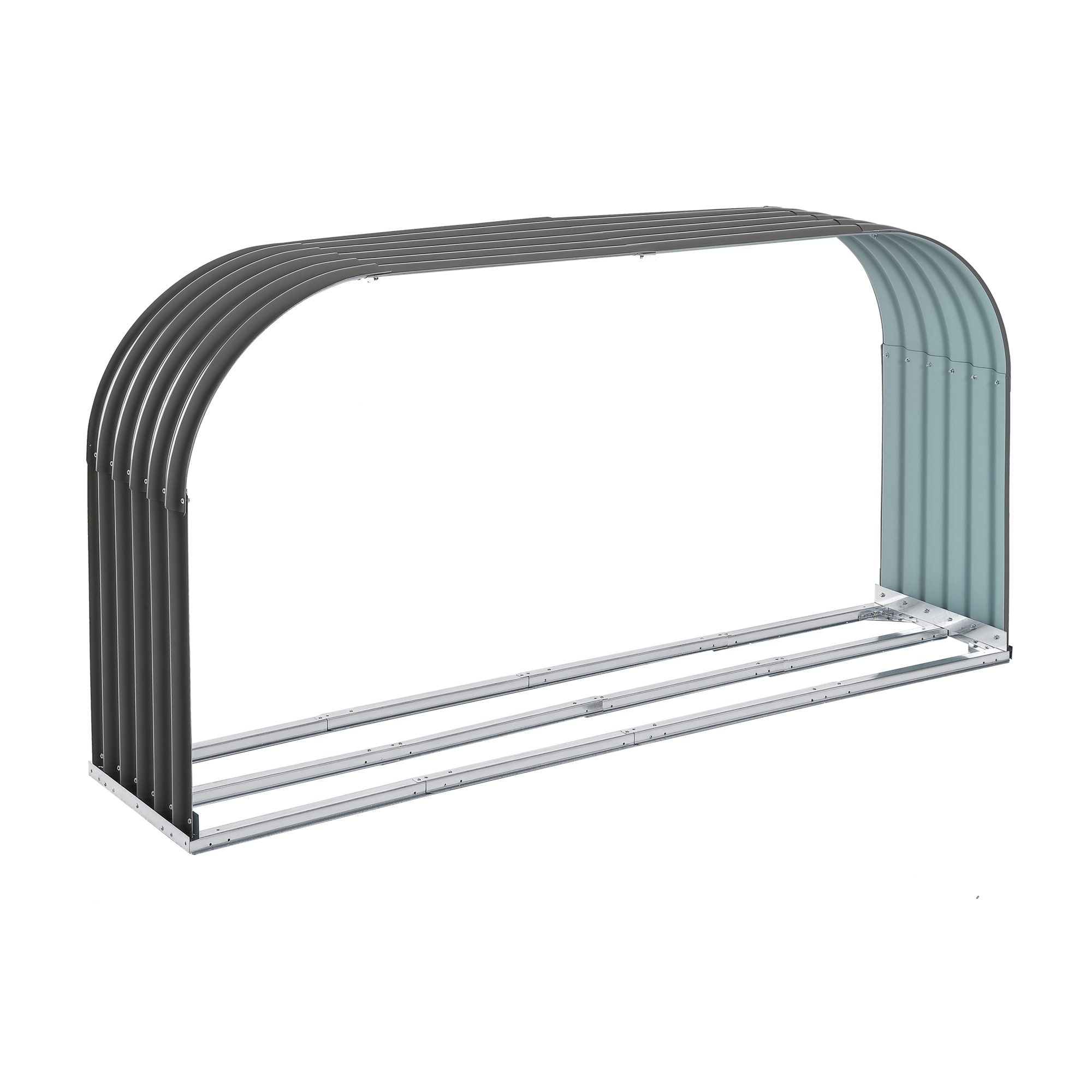 Brennholzregal Holzregal, wetterbeständig, Stahl, 212 cm x 46 cm x 112 cm, Grau Brennholzregal Holzregal, wetterbeständig, Stahl, 212 cm x 46 cm x 112 cm, Grau