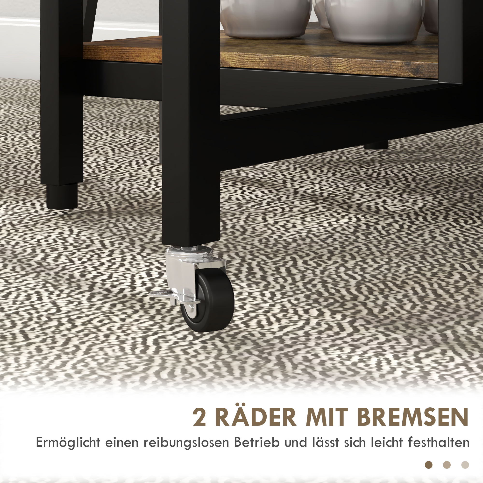Esstisch Klapptisch klappbarer Esstisch, Industriedesign, 140 cm x 80 cm x 75 cm, Braun + Schwarz