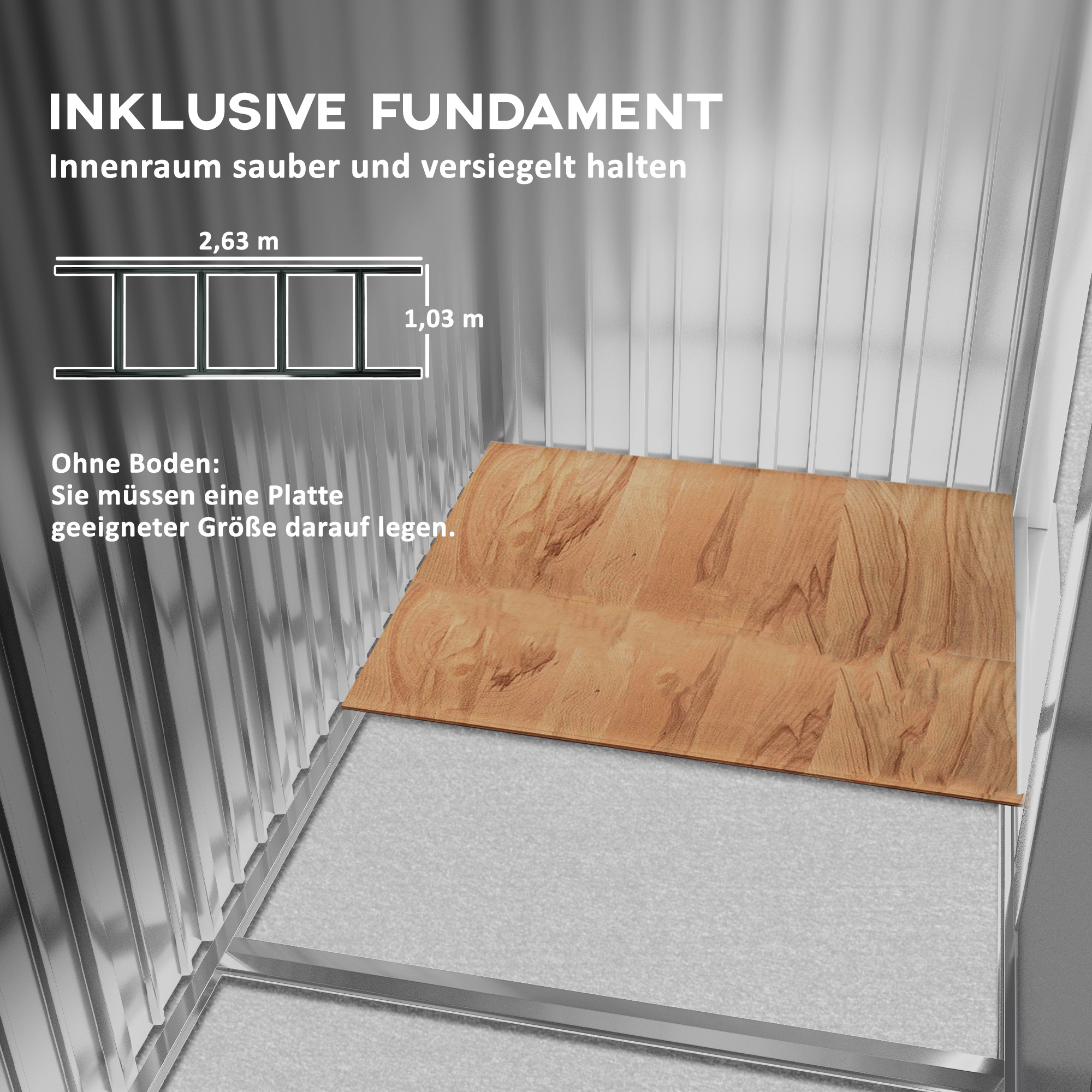 Geräteschuppen mit Schiebetüren 2,77 x 1,95 x 1,92 m Metall Kohlegrau