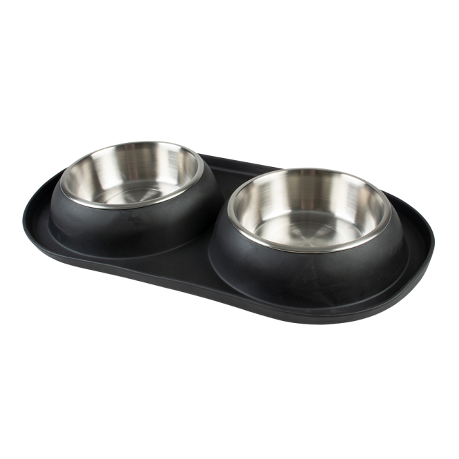 Duvoplus Dinner-Set Gummi - schwarz - 2 x 420ml