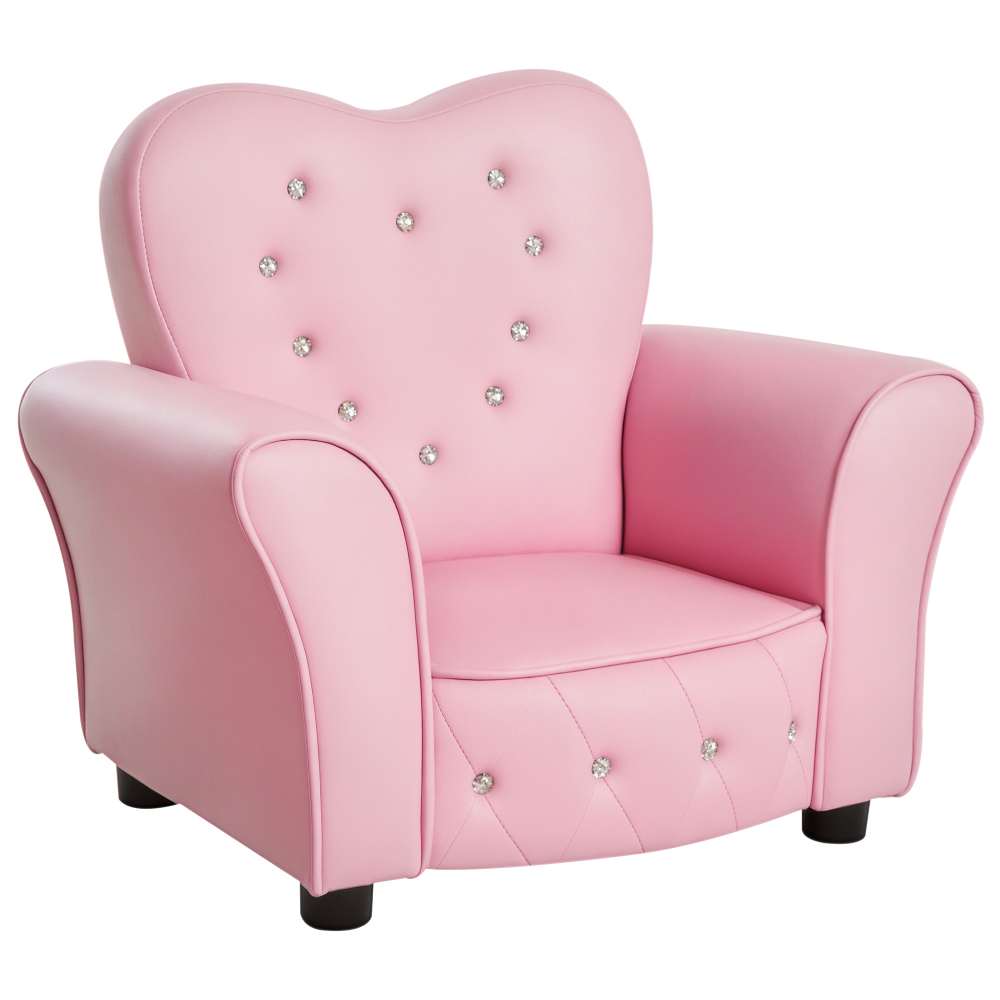 Kindersessel Kindersofa, massiven Holzfüßen Sessel aus Schaumstoff Kinderstuhl für Kinderzimmer, Spielzimmer, 59 x 41,5 x 49 cm, für Kinder 1,5-3 Jahre Rosa