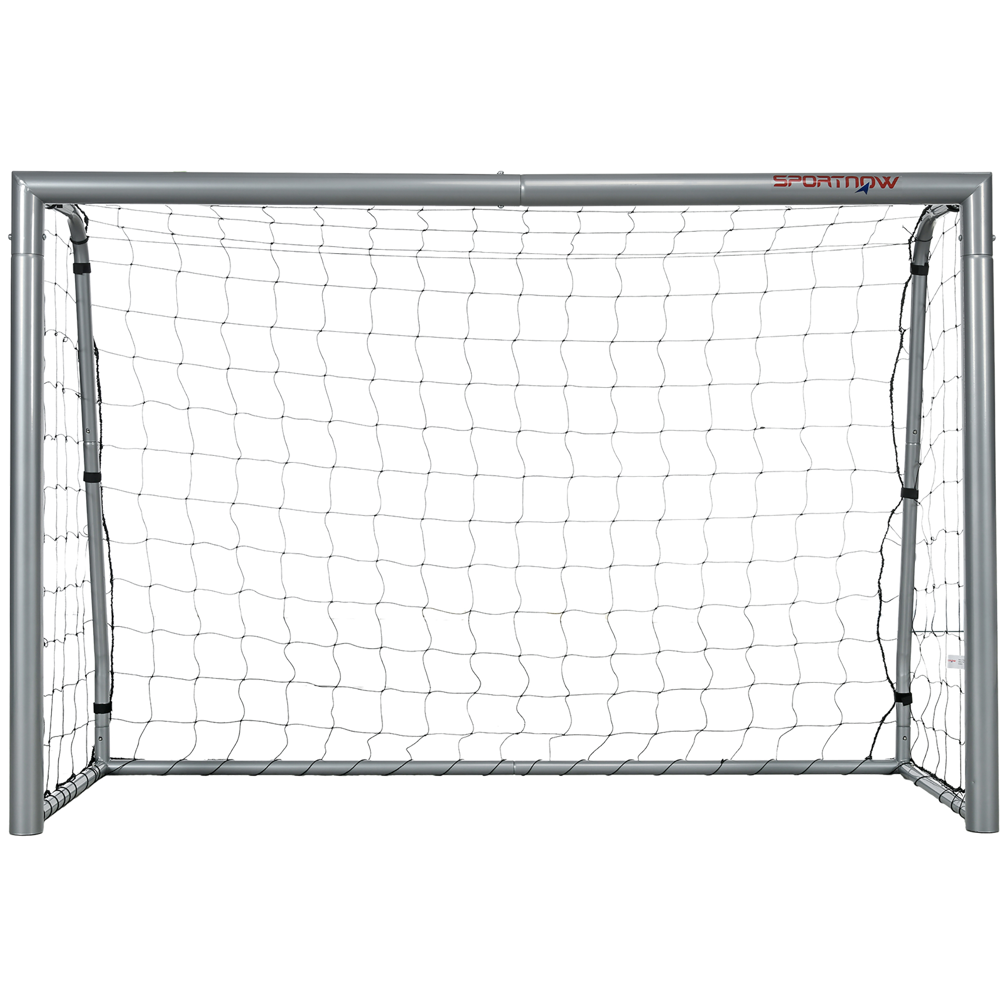 Fußballtor wetterfest, stabiles Metallgestell, reißfestes Netz, 160H x 240L x 85B cm, Grau