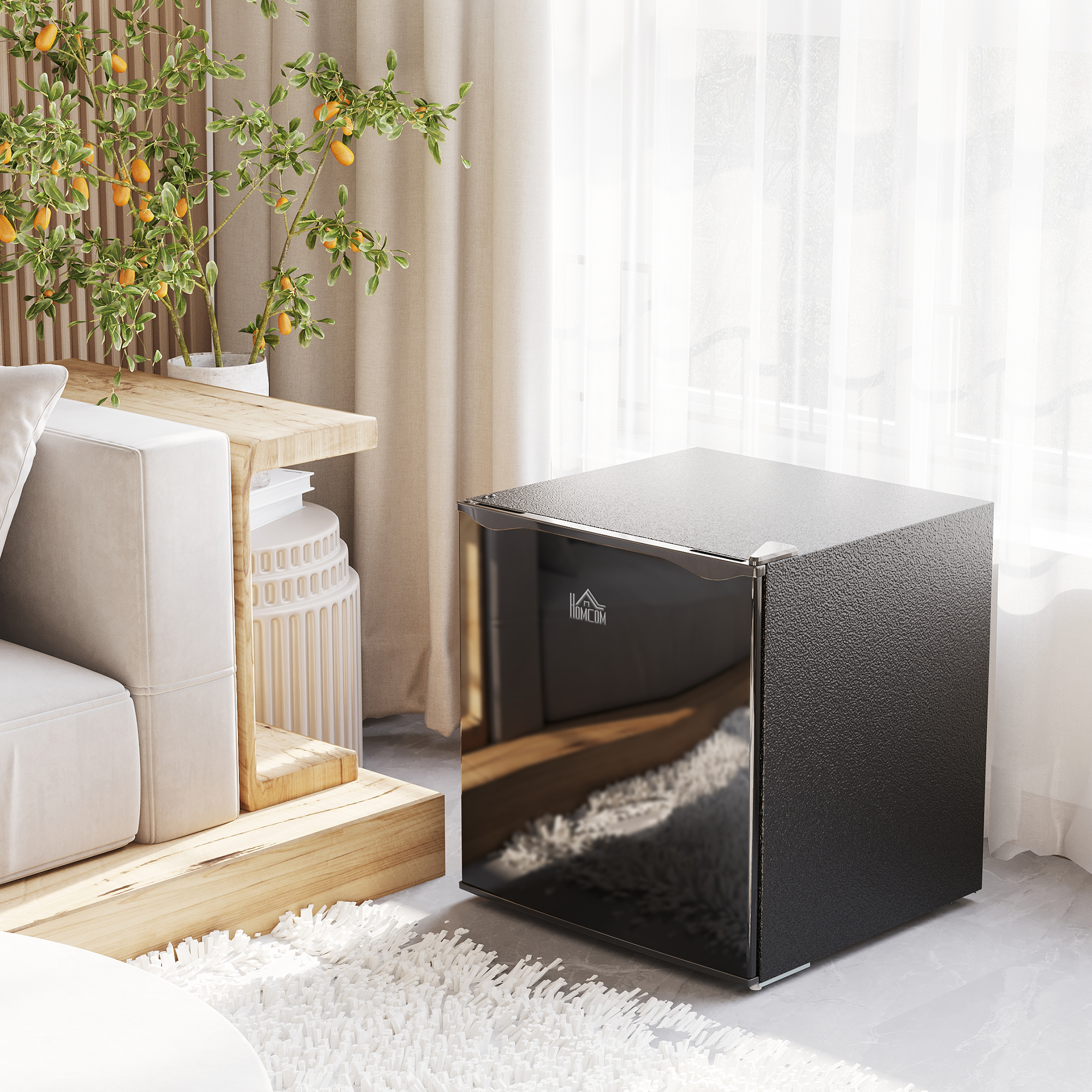 Mini-Gefrierschrank 35 L Gefrierbox elektrisch freistehend 45 W Mini Gefriertruhe Minikühlschrank 41dB -14 bis -24? 5-stufige Temperaturregelung 47 x 44,2 x 48,8 cm Schwarz