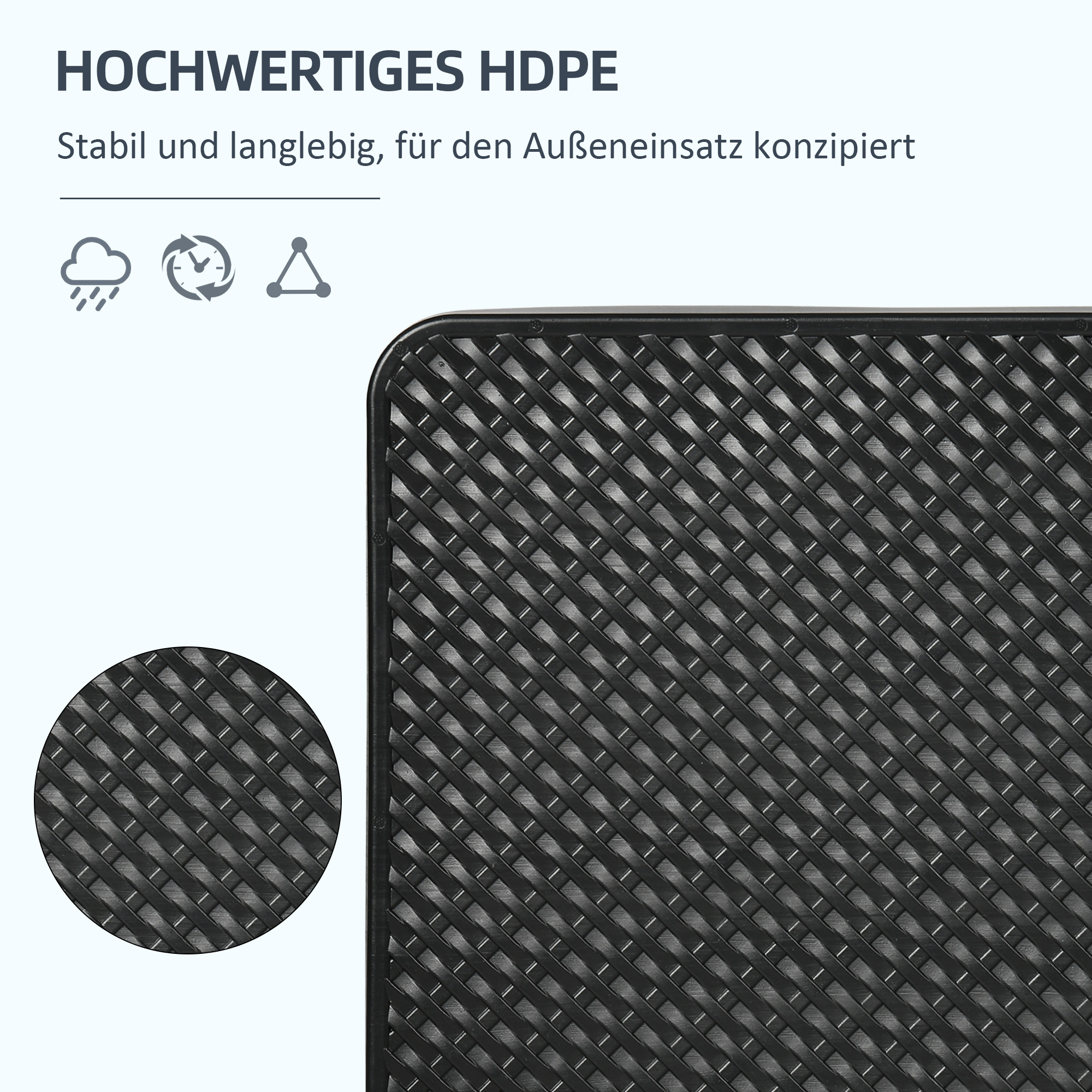 Sonnenschirmständer 4-teiliges Sonnenschirmständer, befüllbar, 100 x 100 x 8 cm, Schwarz