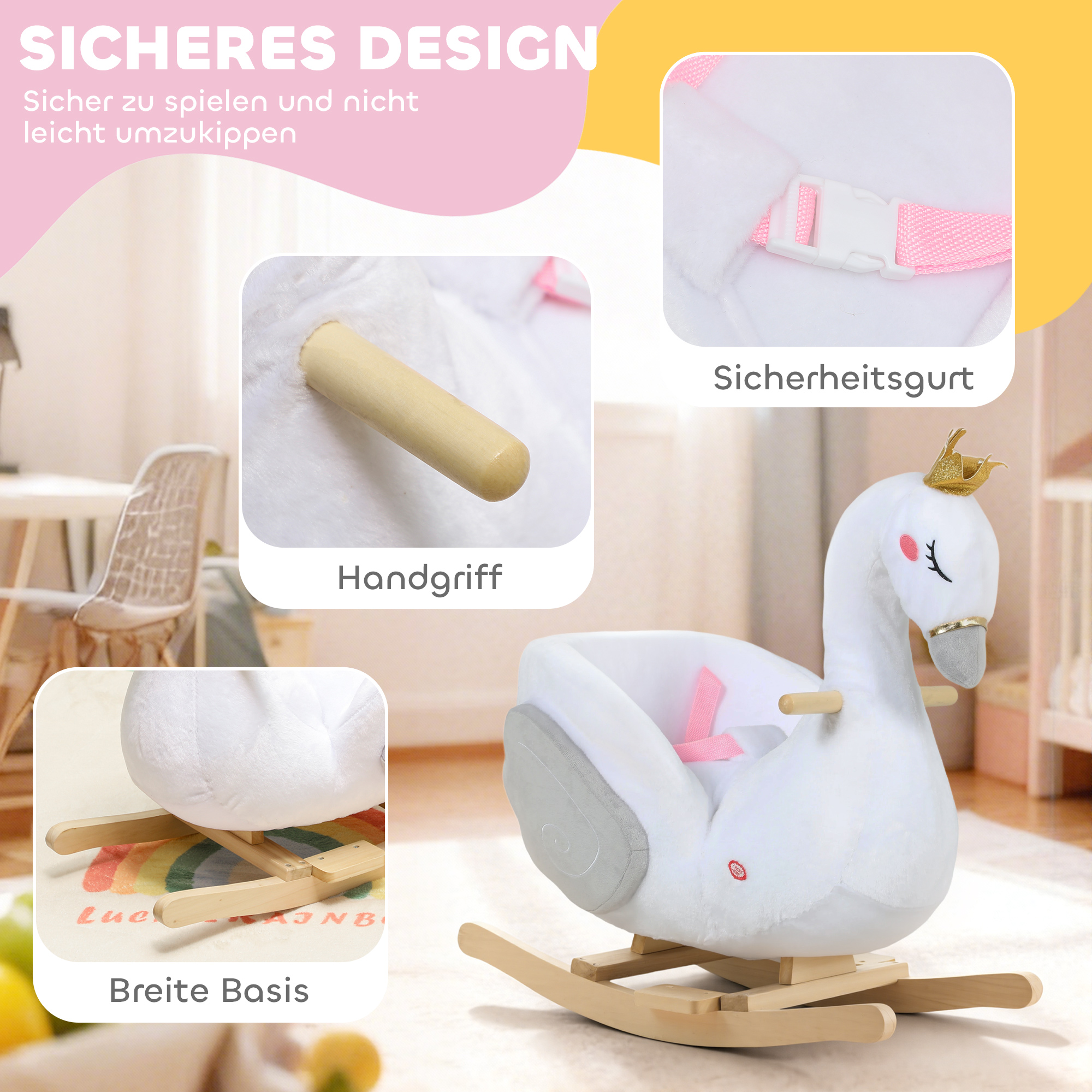 aiyaplay-schaukeltier-schwan-schaukel-mit-schlaflied-weicher-fullung-holzrahmen-fur-kinder-1-5-3-jahre-65x40x68-cm-weiss~22J5L899A4001