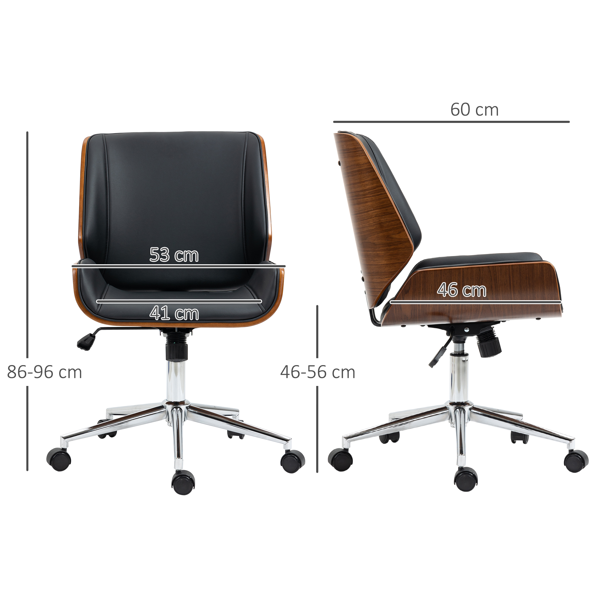 Schreibtischstuhl Computerstuhl, Wippfunktion, höhenverstellbar, Schwarz + Silber