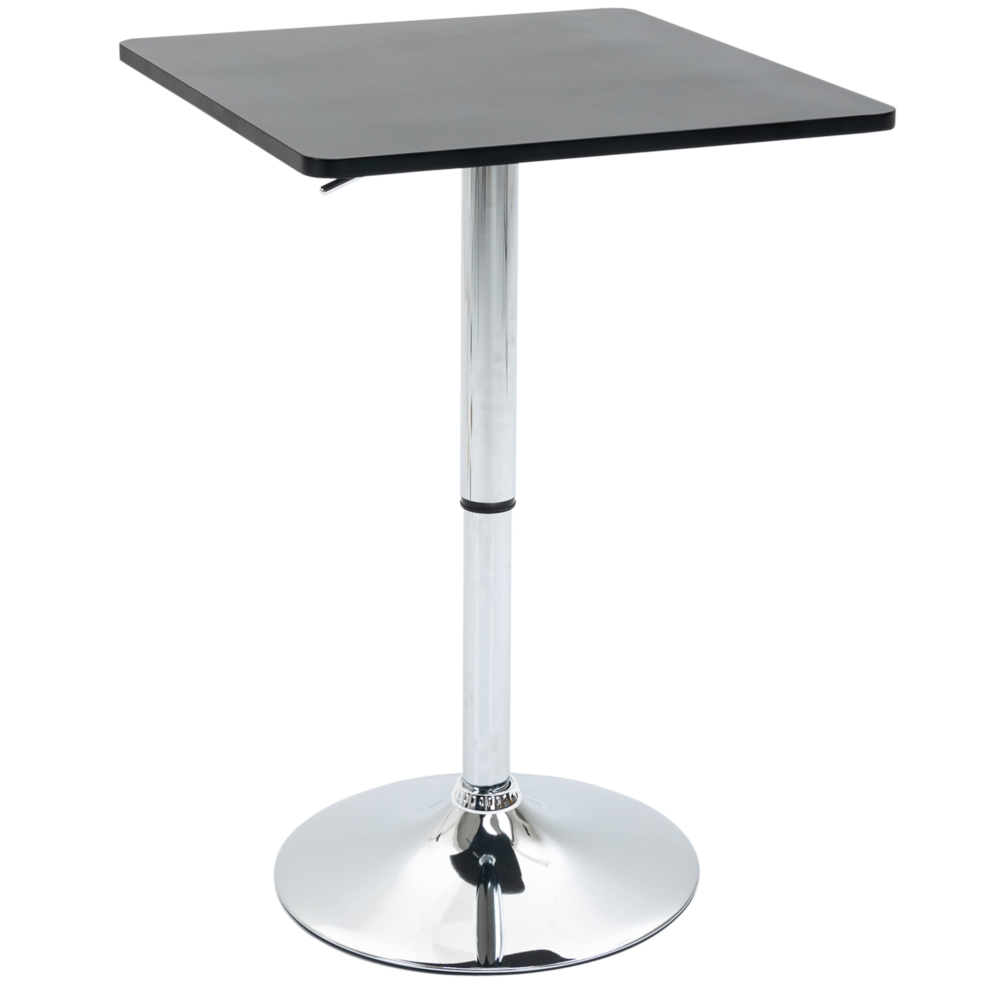 Höhenverstellbarer Bartisch, 360° drehbar, kratzfeste Füße, stabile Metallbasis, Schwarz/Silber Höhenverstellbarer Bartisch, 360° drehbar, kratzfeste Füße, stabile Metallbasis, Schwarz/Silber