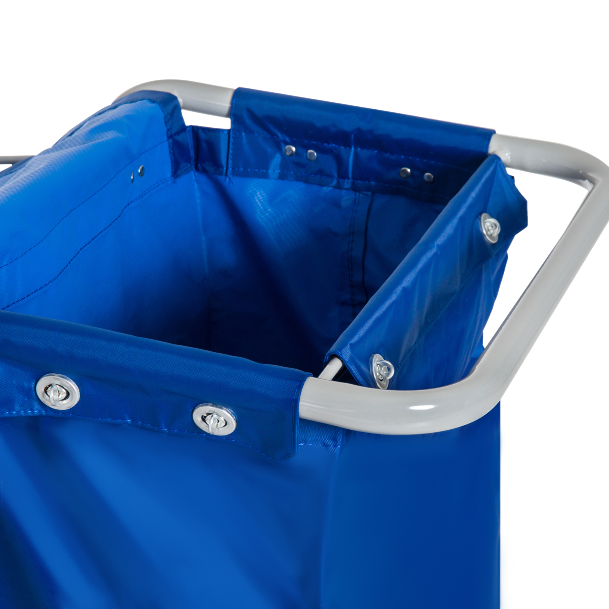 Putzwagen Reinigungswagen mit 2 x 18L & 2 x 6L Eimern Wischwagen Haushaltswagen mit Mopp-Presse, Aufbewahrungskorb, Blau Orange 93 x 80 x 97 cm