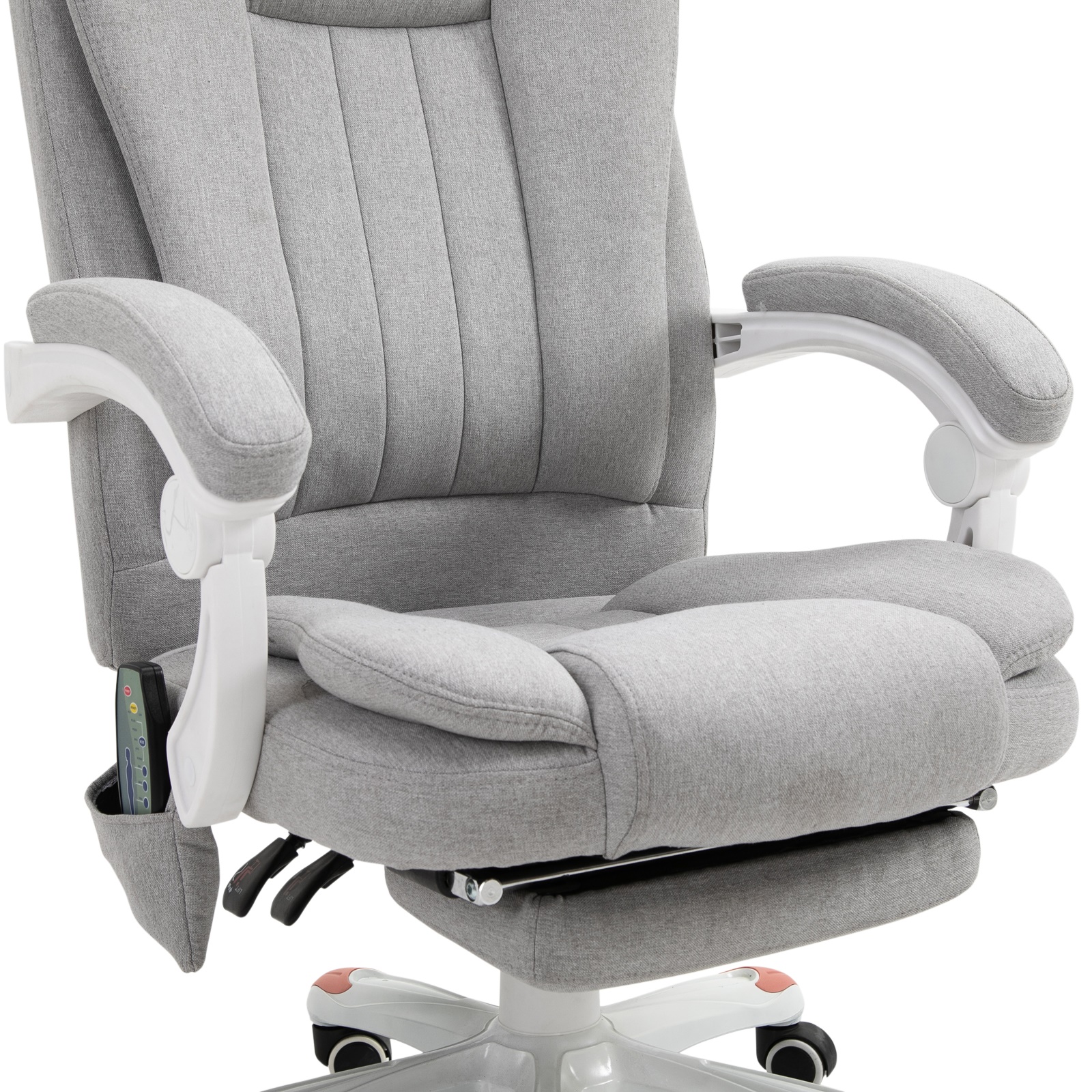 Massage Sessel, Bürostuhl, Gaming Stuhl, Polyester, Schaumstoff, Nylon, Grau, 66 x 63 x 107-115 cm