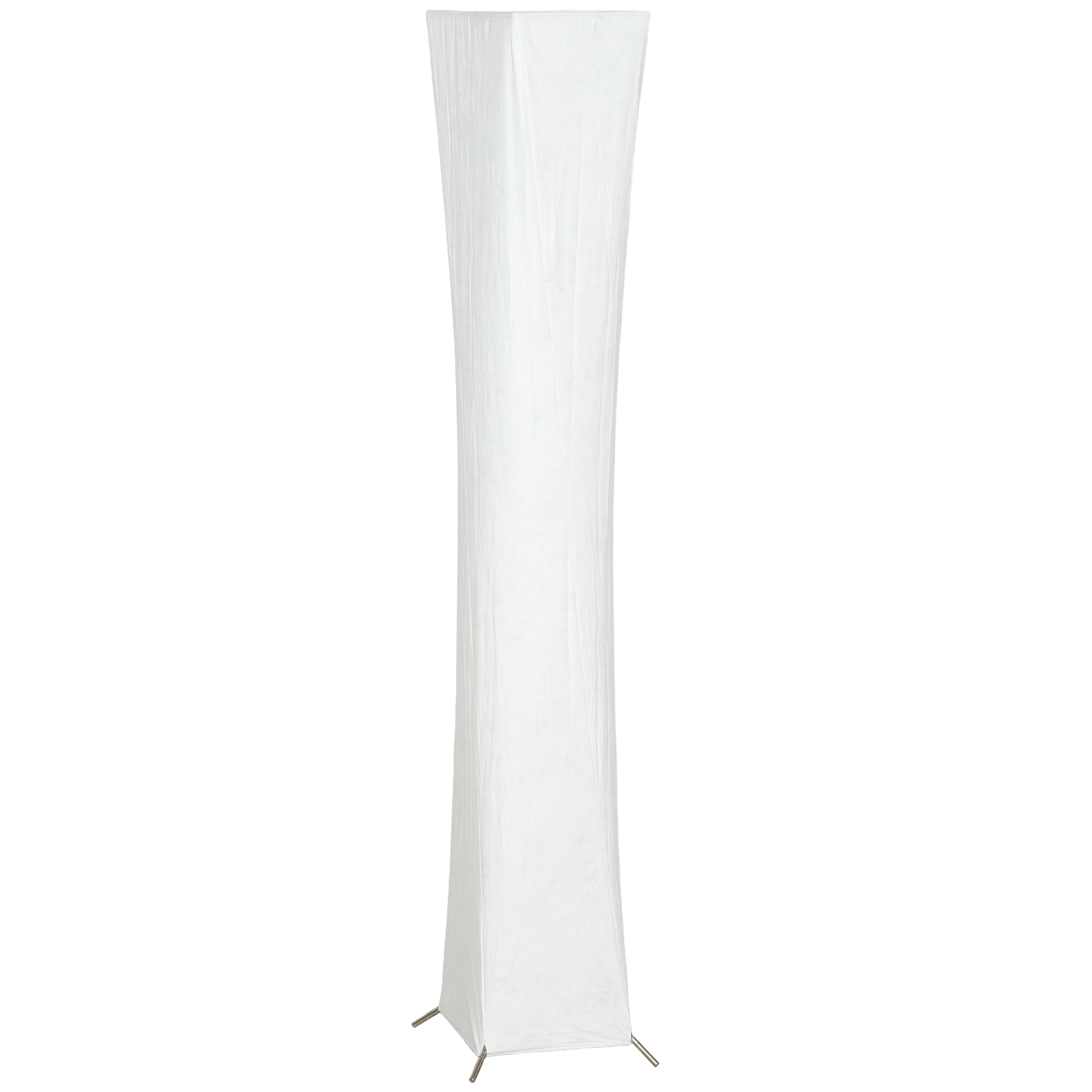 Stehlampe mit Papierschirm, Fußschalter, 3 Helligkeitsstufen, Weiß