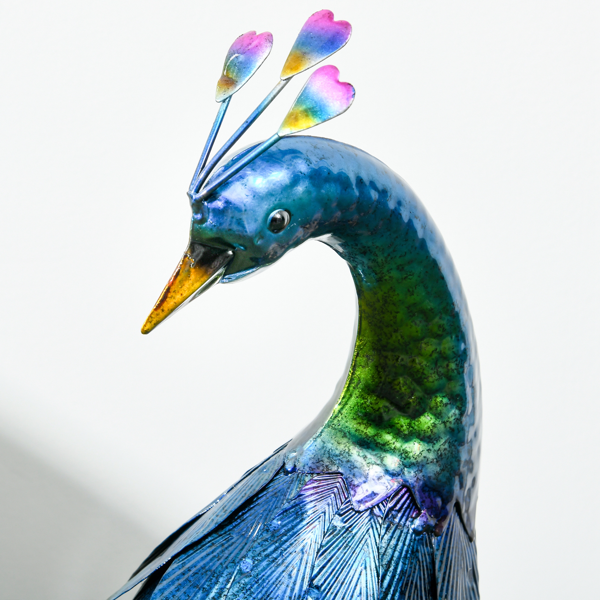 Gartenstatur Gartendekoration Pfau, 25 x 29 x 59 cm, Mehrfarbig