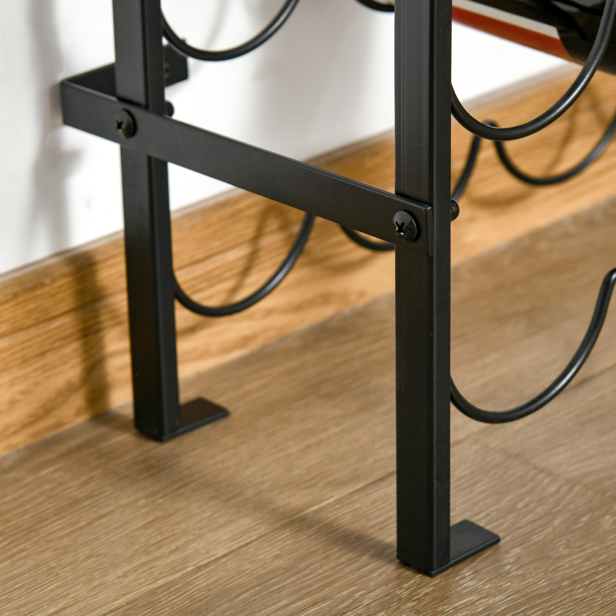 Weinregal für 60 Flaschen Flaschenregal Metall Flaschenhalter 63 x 20,5 x 118 cm Schwarz