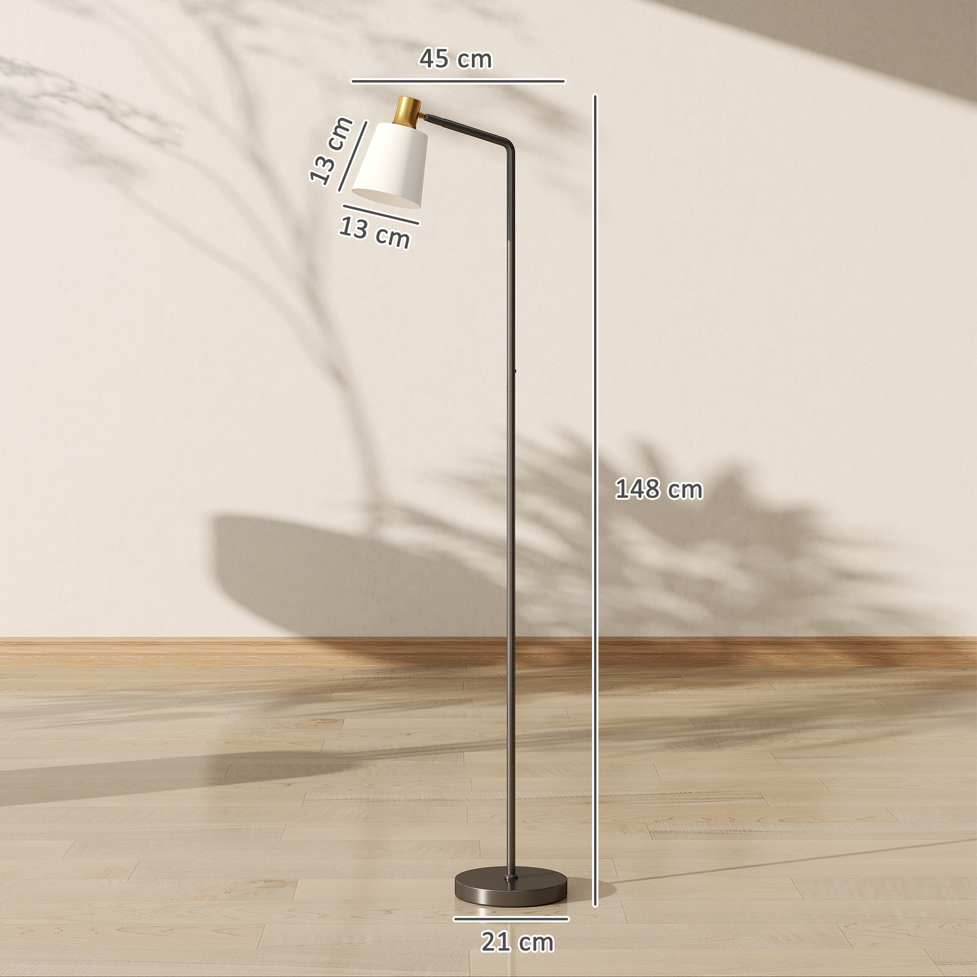 LED Stehlampe Wohnzimmer Stehleuchte mit 350° drehbar Kopf Standleuchte mit 3000K/4000K/6500K Farbtemperaturen Schwarz