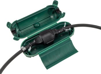 Kabelschutzbox für Aussen IP44, LxØ 21x8cm, mit Wandhalterung, Grün