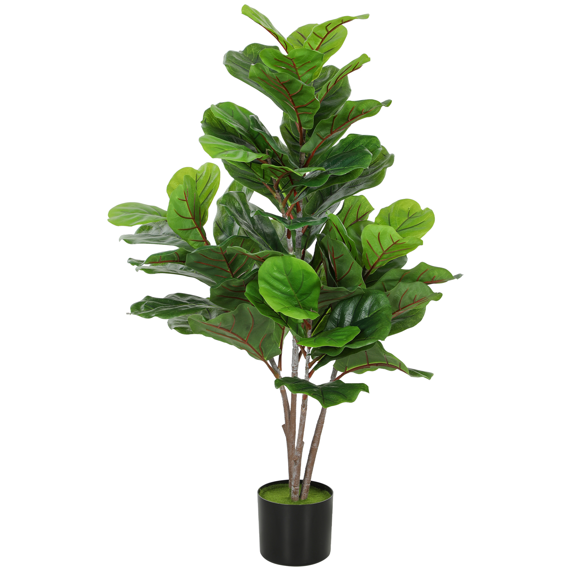 Künstliche Geigen-Feigenbaum 110cm Kunstpflanze, Plastik Künstliche Pflanzen im Topf, Dekoration Geschenk