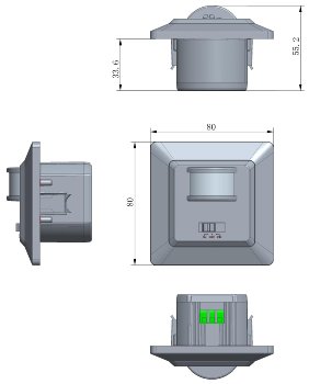 MILOS Bewegungsmelder 160°,weiß matt / LED geeignet,  250V~, Unterputz, 2-Draht