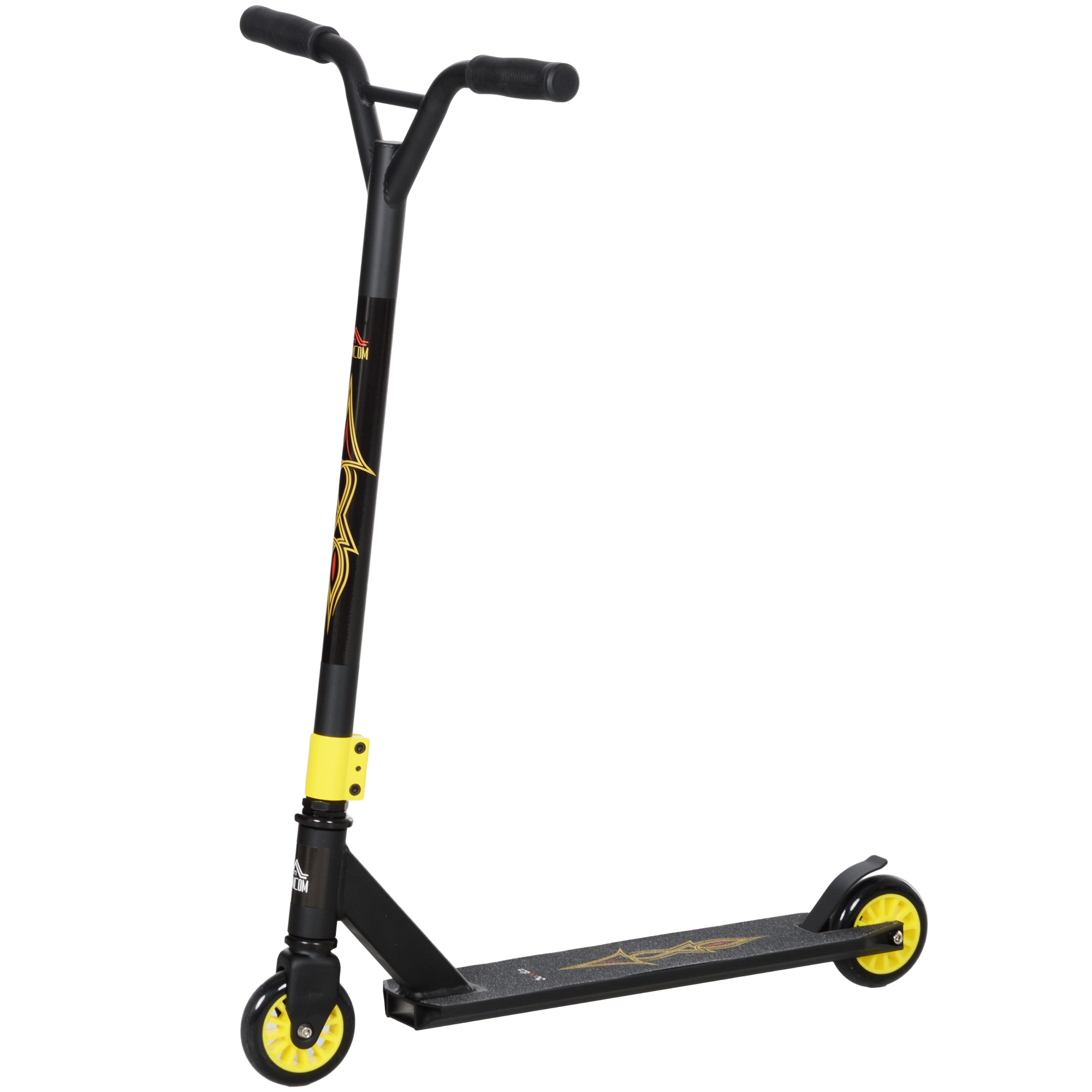 Pro Stunt-Scooter, Tretroller für Freestyle Tricks, Aluminium, Metall, Kunstleder, für Kinder und Erwachsene, Gold