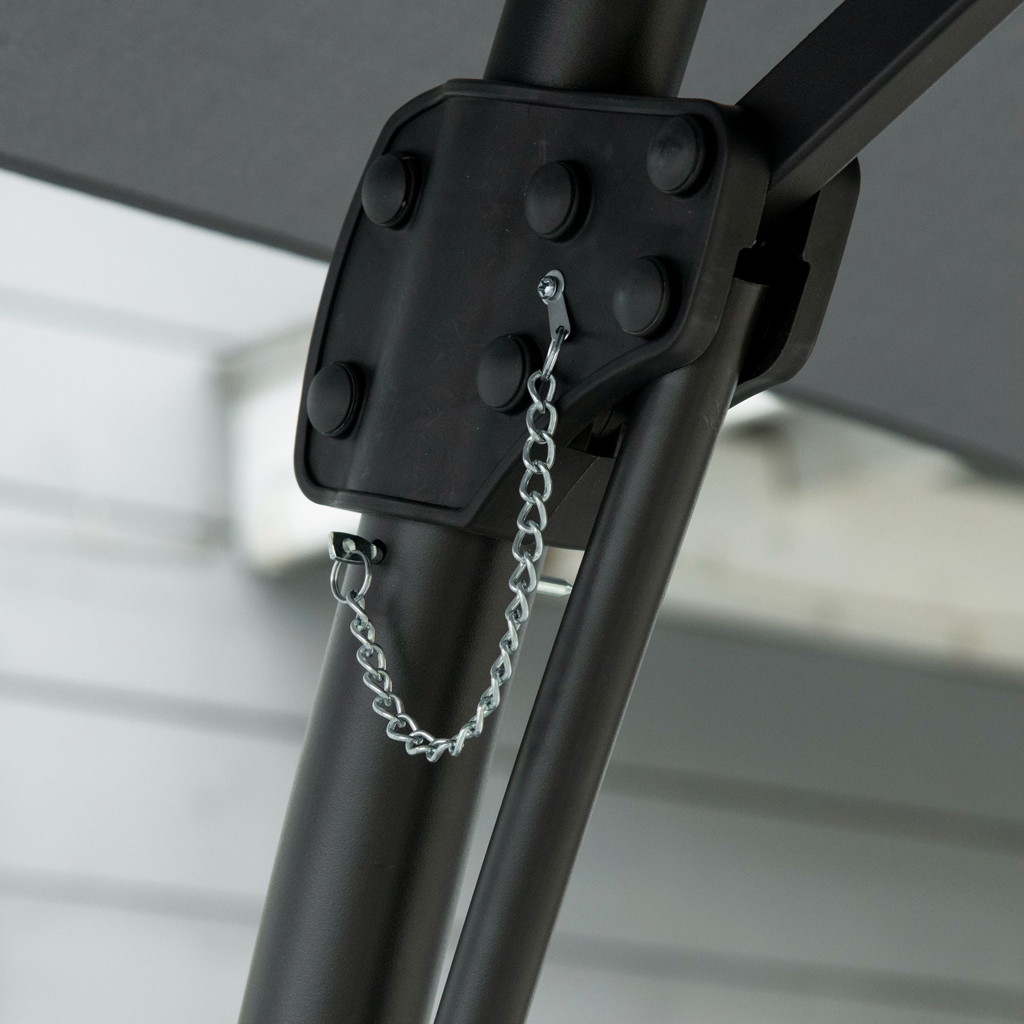 Ampelschirm Ø293cm Sonnenschirm mit Seitenhebel Kreuzbasis, Windschutz Wasserabweisend Dunkelgrau