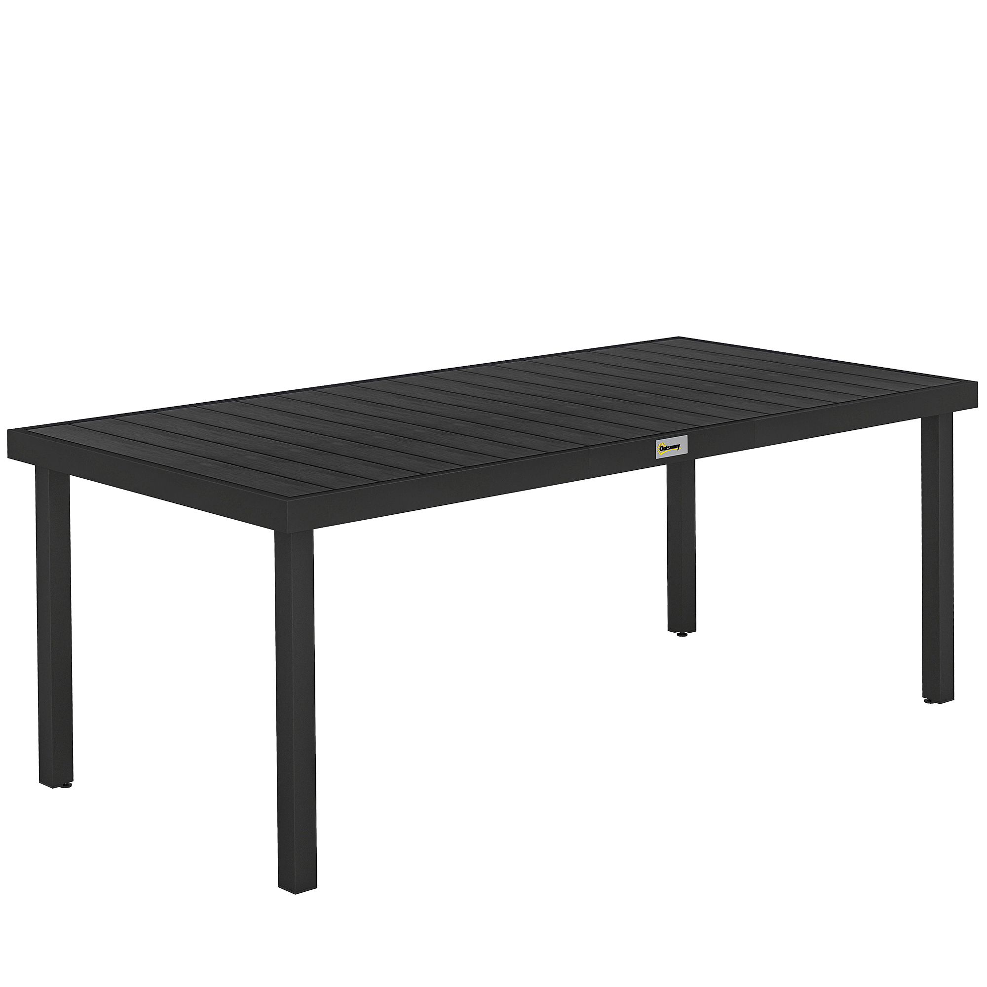 Gartentisch Outdoor-Tisch Outdoor-Loungetisch, wetterbeständig, 190 x 90 x 74 cm, Schwarz