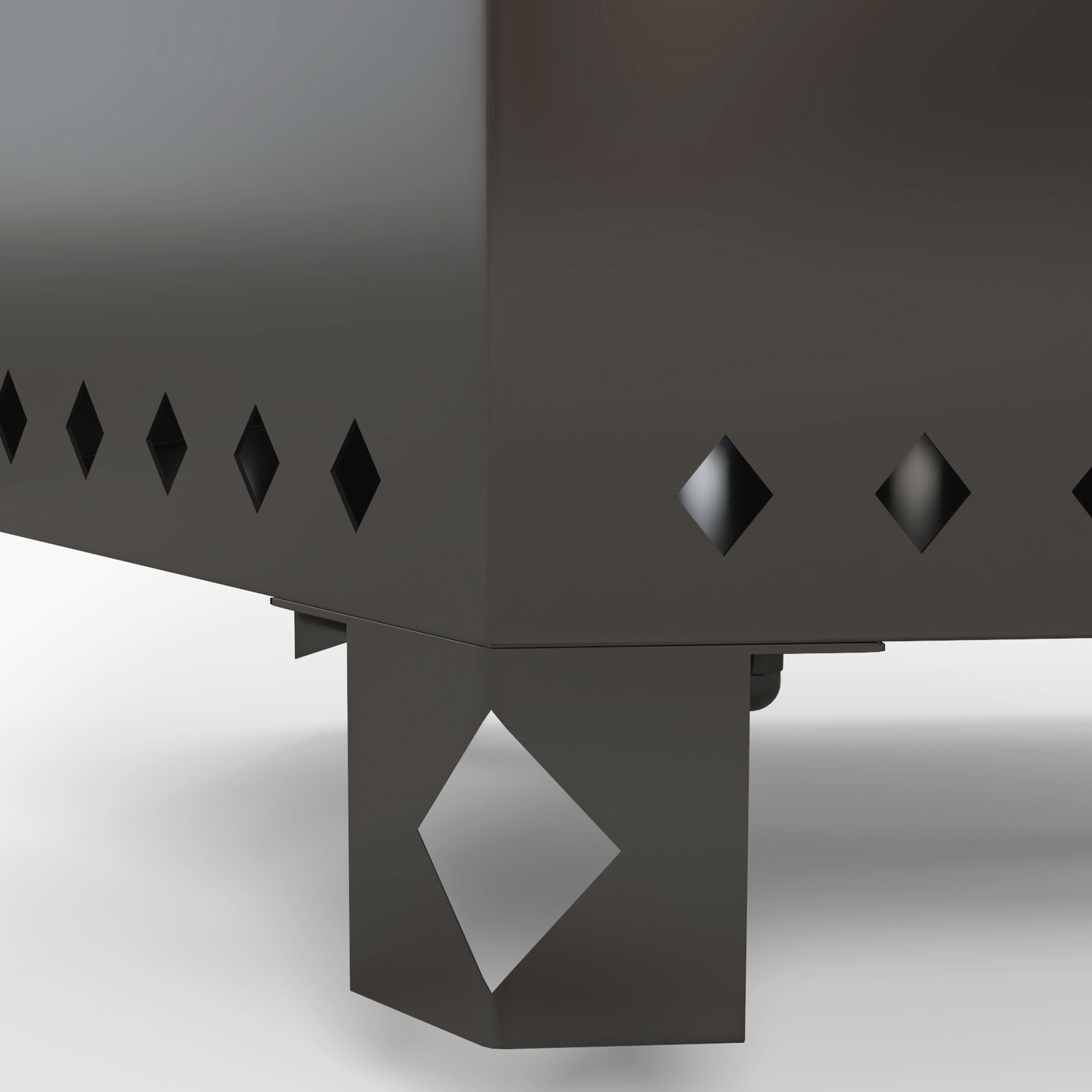 Feuerschale Feuerstelle Feuertonne, inkl. Schürhaken, 45 x 38,8  x 46,5 cm, Silber + Schwarz