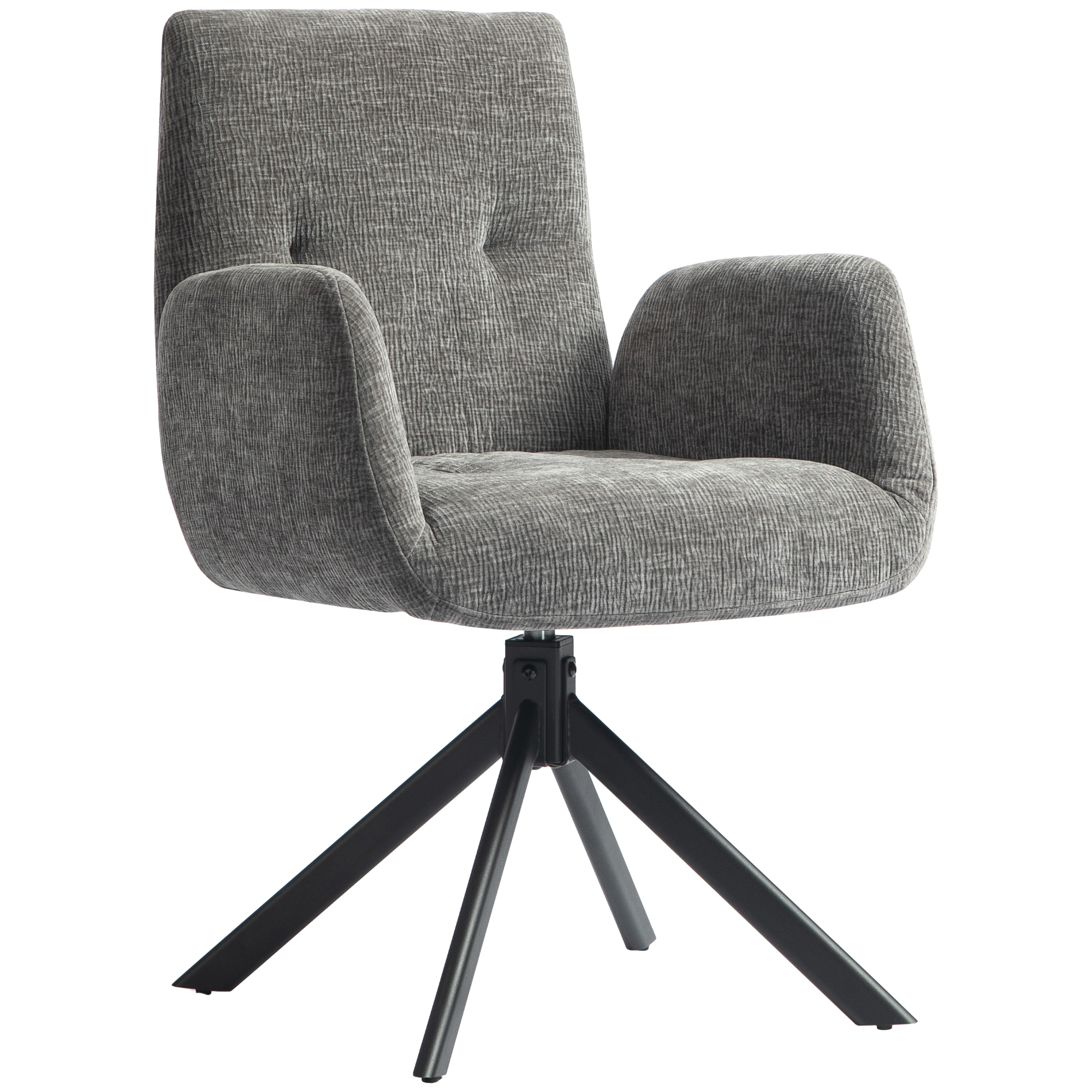 Polstersessel, Akzentsessel, modernes Design, drehbar, bis 120 kg, Dunkelgrau