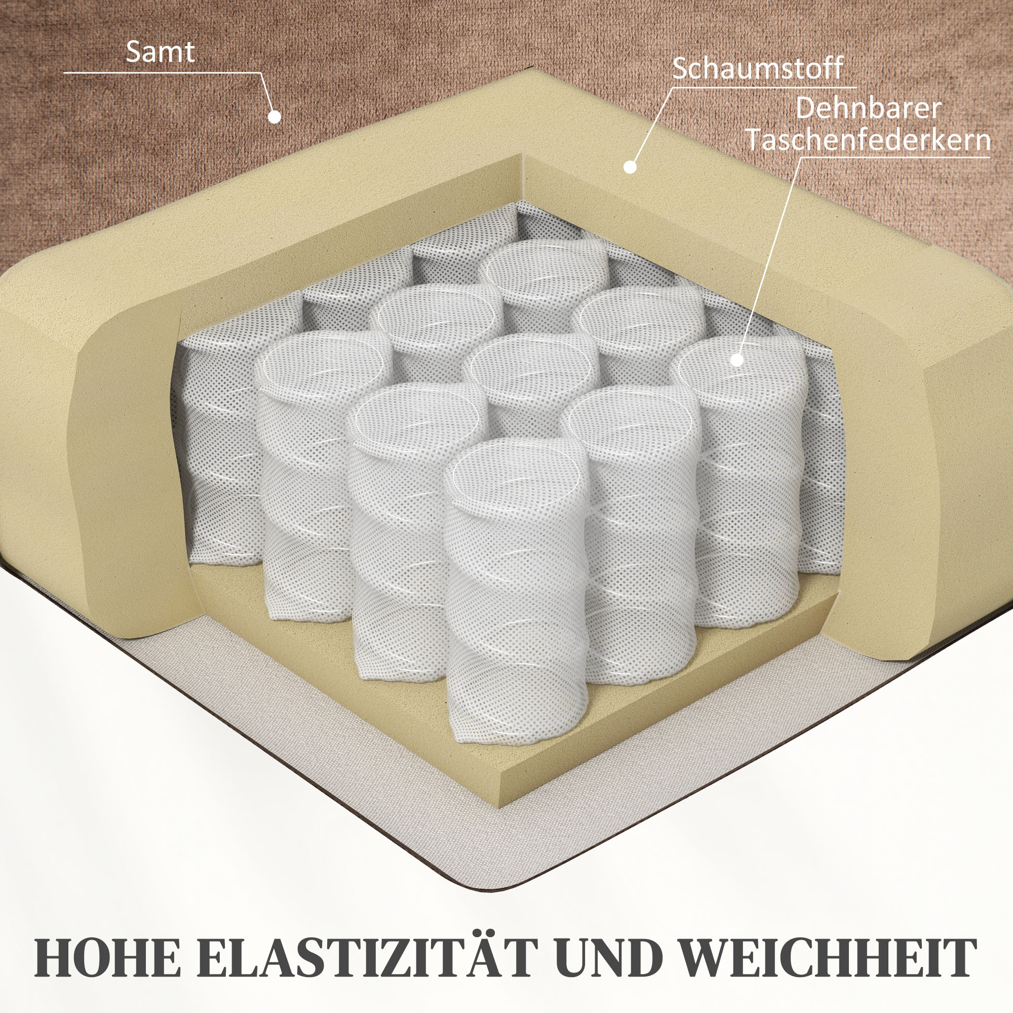 Aufstehsessel mit Massagefunktion, 90x93x110cm, Braun