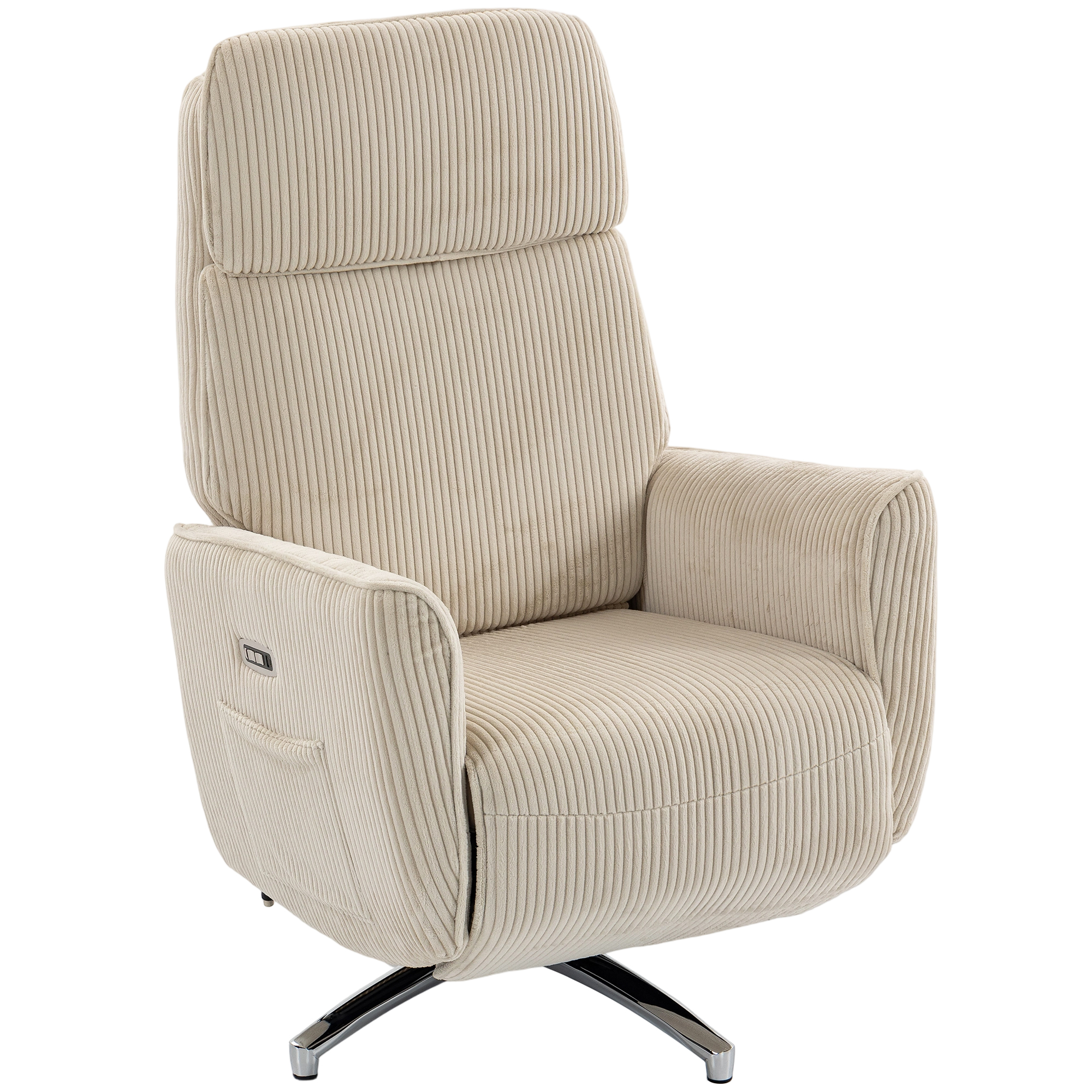 Relaxsessel Elektrisch Verstellbar Fernsessel mit Liegefunktion, 2 Motoren Drehbar TV Sessel mit USB-Anschluss
