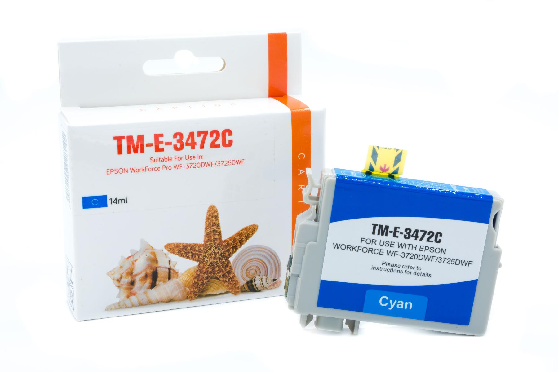 T3472 alternativ Seestern Tinte cyan für Epson / C13T34724010 / 14
