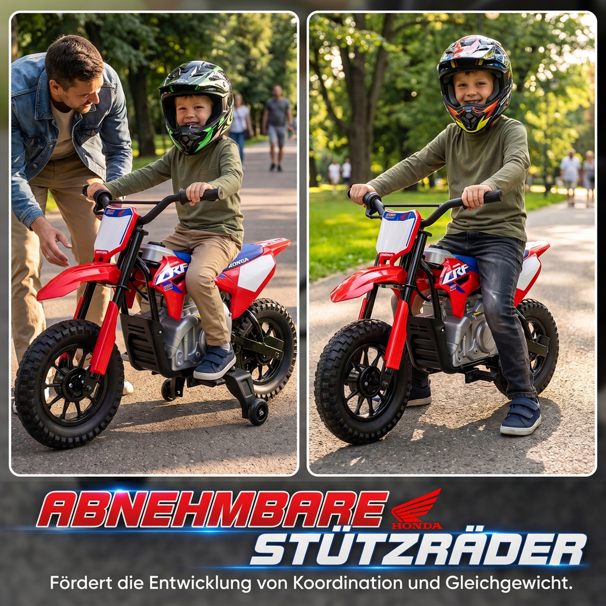 Elektro Motorrad Kinder HONDA CRF 450R 12V Kinder Motocross mit 35W Motor Lithium Akku Hinterradfederung 12 Zoll Rädern