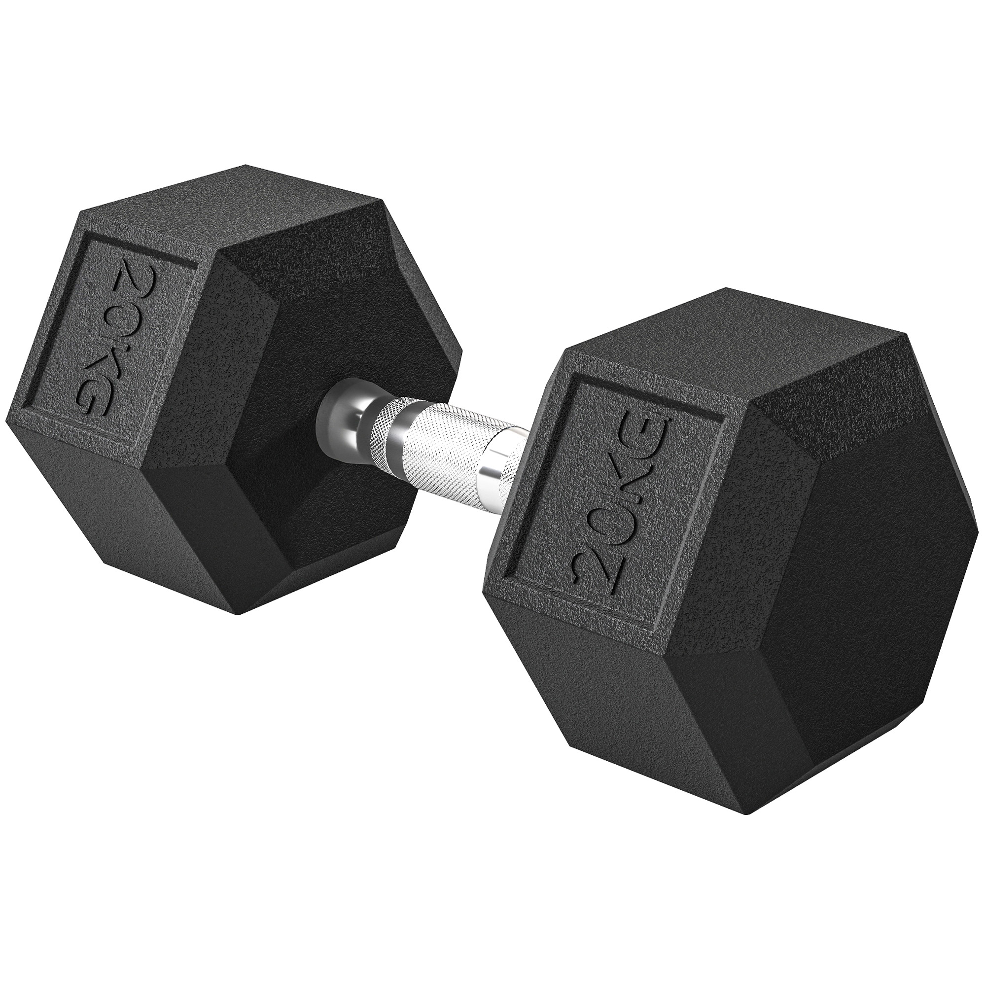 Hanteln mit gerändeltem Griff, Kurzhantel aus Gusseisen, 1 x 20kg, Kurzhanteln für Männer und Frauen, Dumbbell für Zuhause, Fitnessstudio, Krafttraining