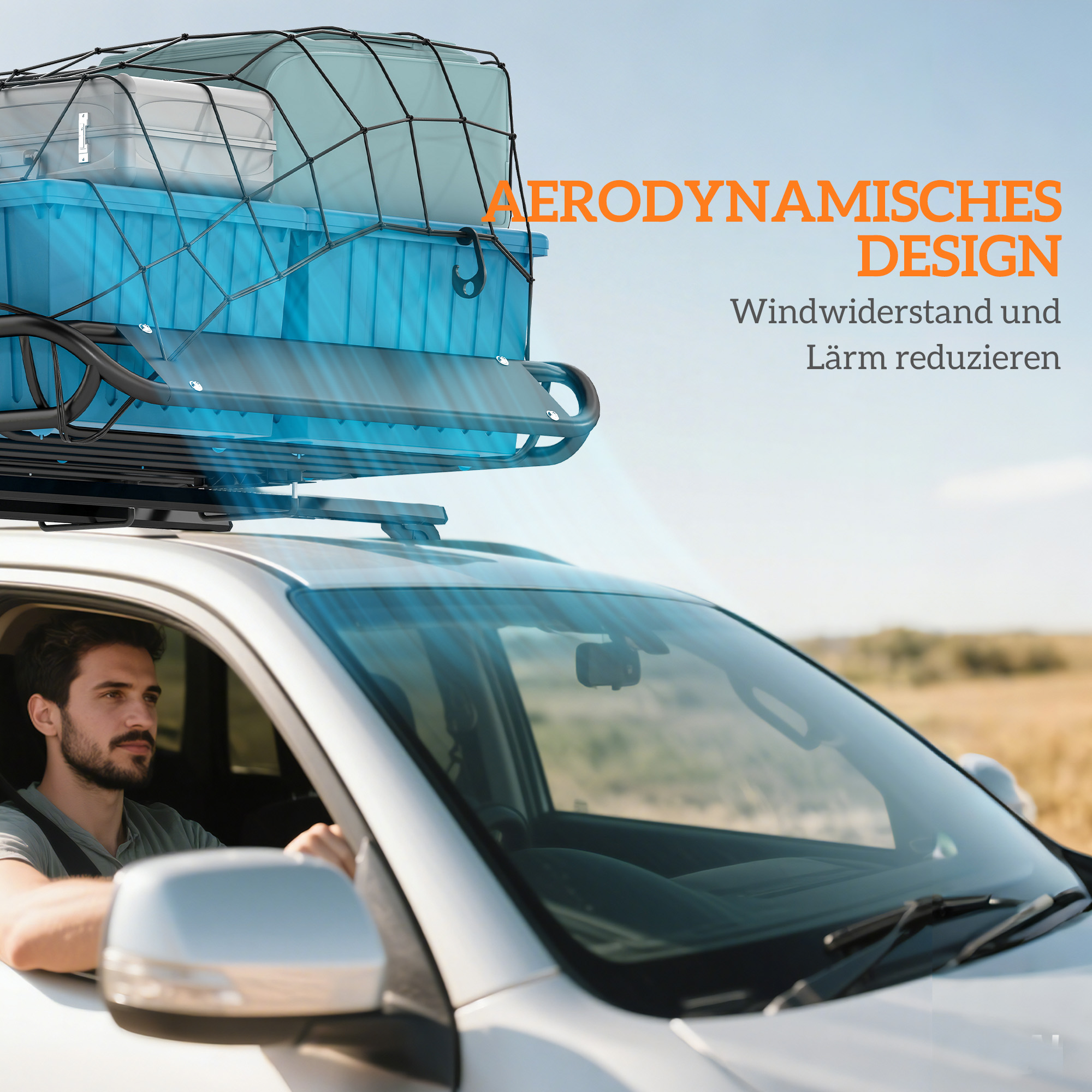 Dachgepäckträger Universal Dachkorb mit Windschutz, bis 150 kg, 116 x 92 x 11,5 cm für SUV Trucks Schwarz