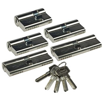Schließzylinder-Set 5 30/10-30/30-35/35, Profil-Zylinder, 5 Sicherheits-Schlüssel