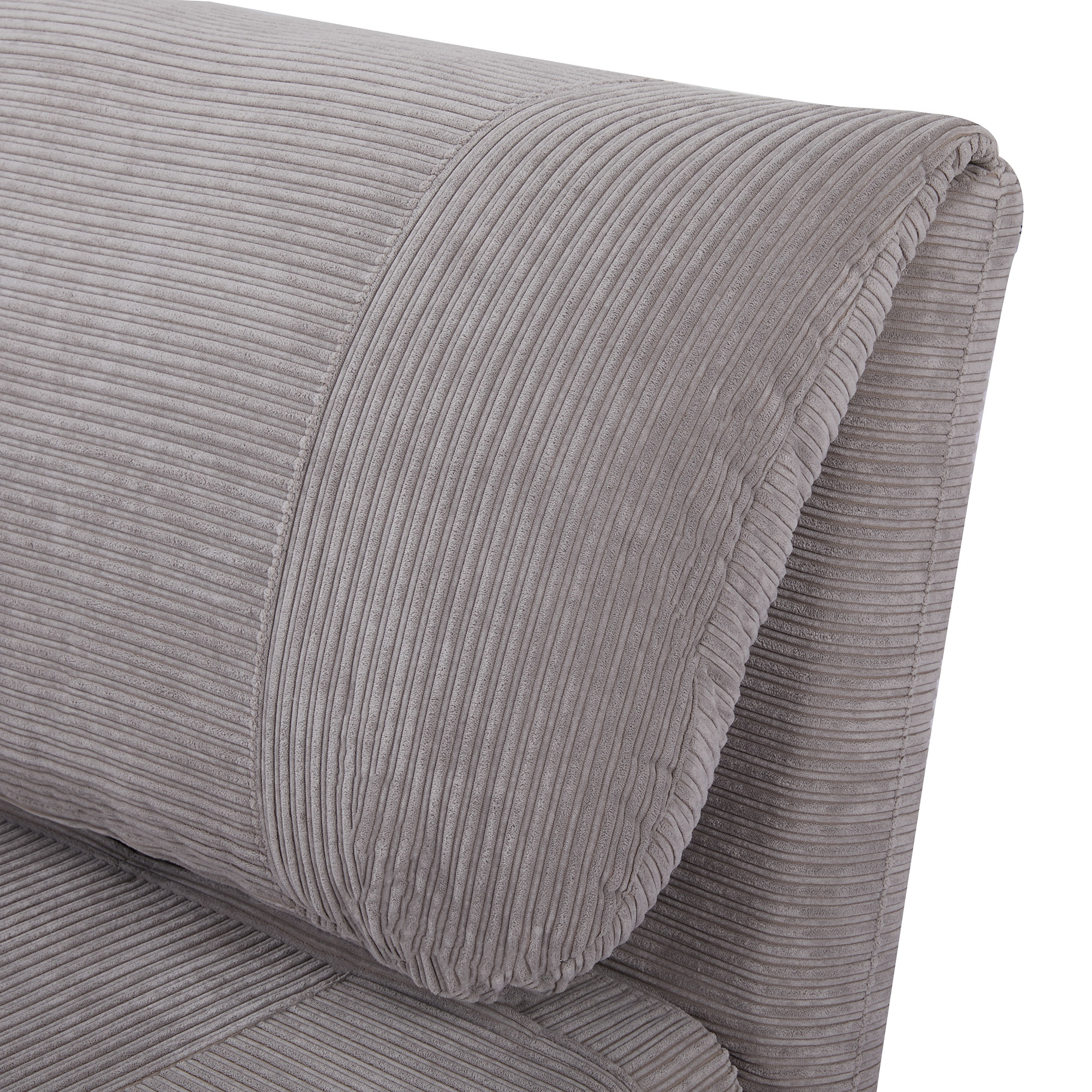 2-in-1 Schlafsessel Gästebett, bis 200 kg, verstellbare Kopfstütze Cord-Optik 82 cm x 8 cm x 83 cm Grau
