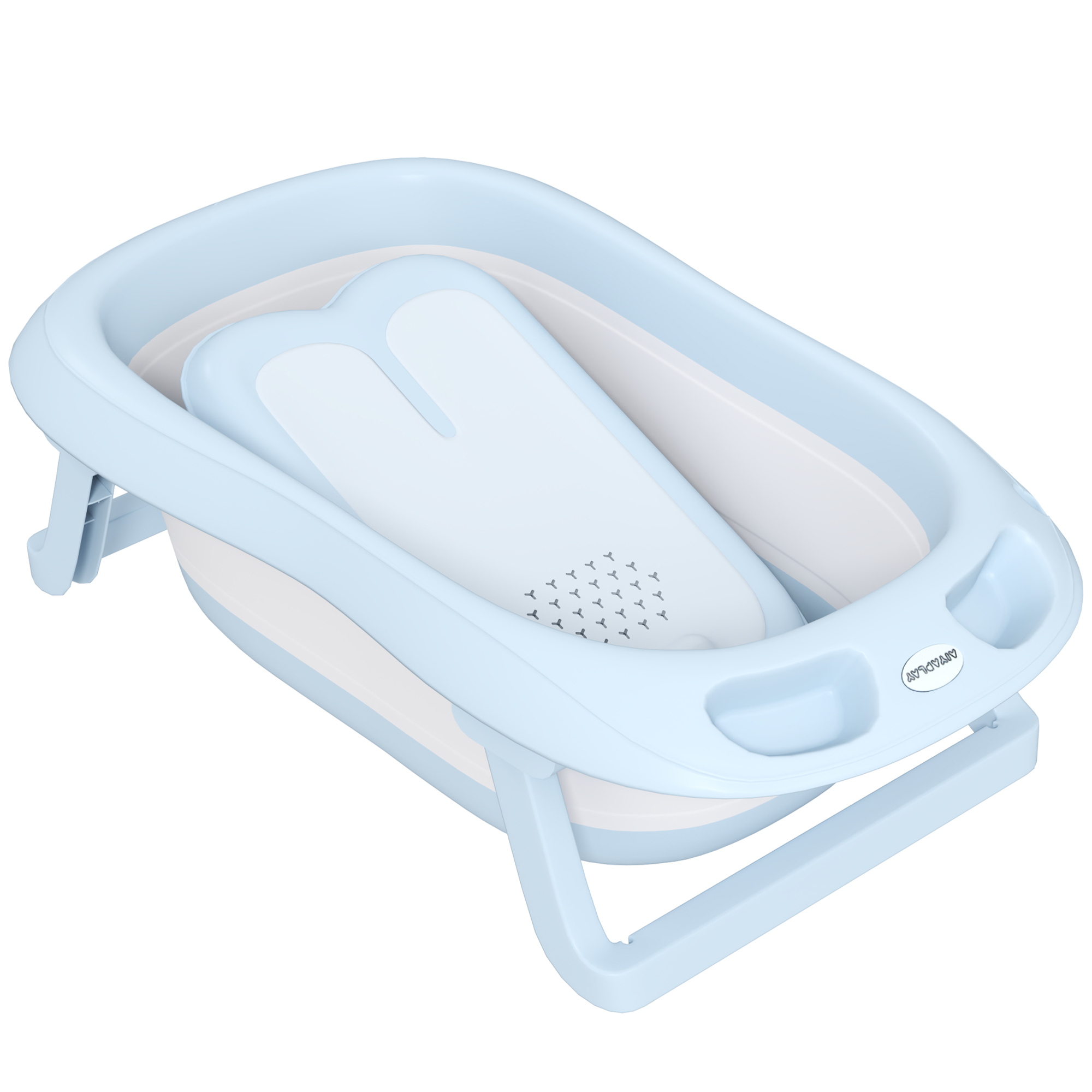 Babybadewanne, faltbar, rutschfester Boden, sichere Materialien, 83L x 48B x 23,5H cm, Hellblau Babybadewanne, faltbar, rutschfester Boden, sichere Materialien, 83L x 48B x 23,5H cm, Hellblau