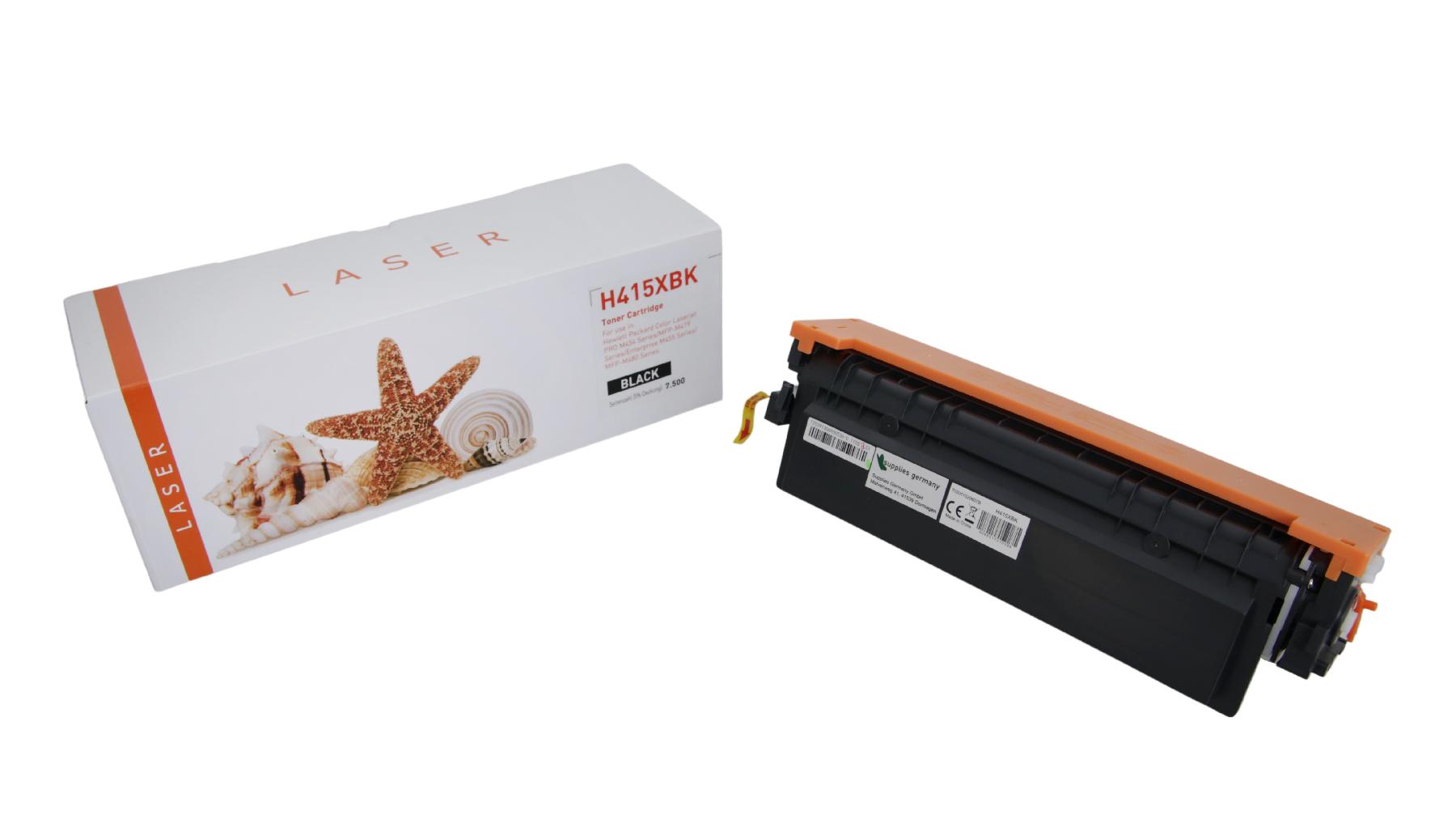 415XBK alternativ Toner schwarz für HP / W2030X / 7.500 Seiten 415XBK alternativ Toner schwarz für HP / W2030X / 7.500 Seiten