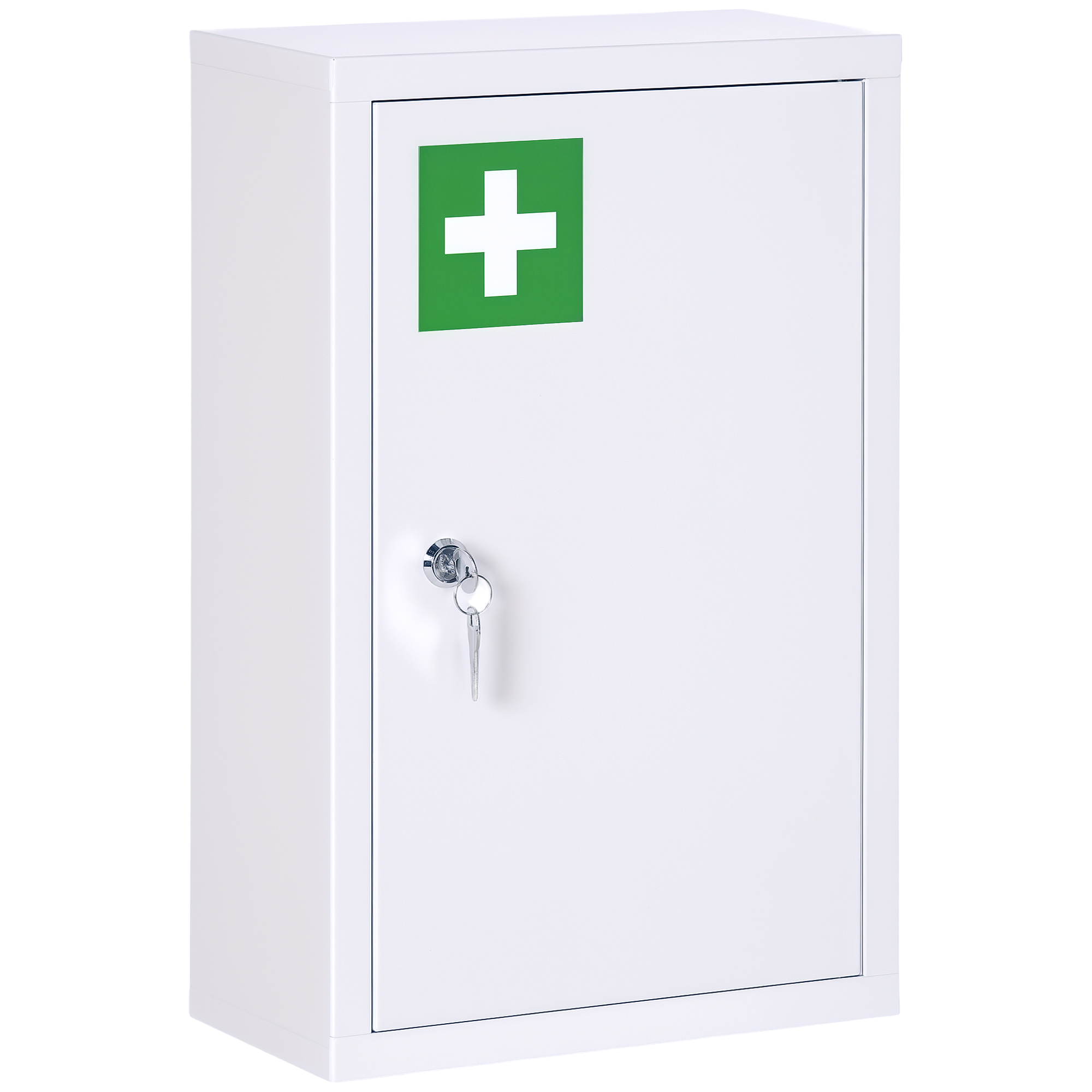Medizinschrank, 3 Fächer, abschließbare Tür, stabiles Stahlgehäuse, weiß, 30 x 14 x 46 cm Medizinschrank, 3 Fächer, abschließbare Tür, stabiles Stahlgehäuse, weiß, 30 x 14 x 46 cm