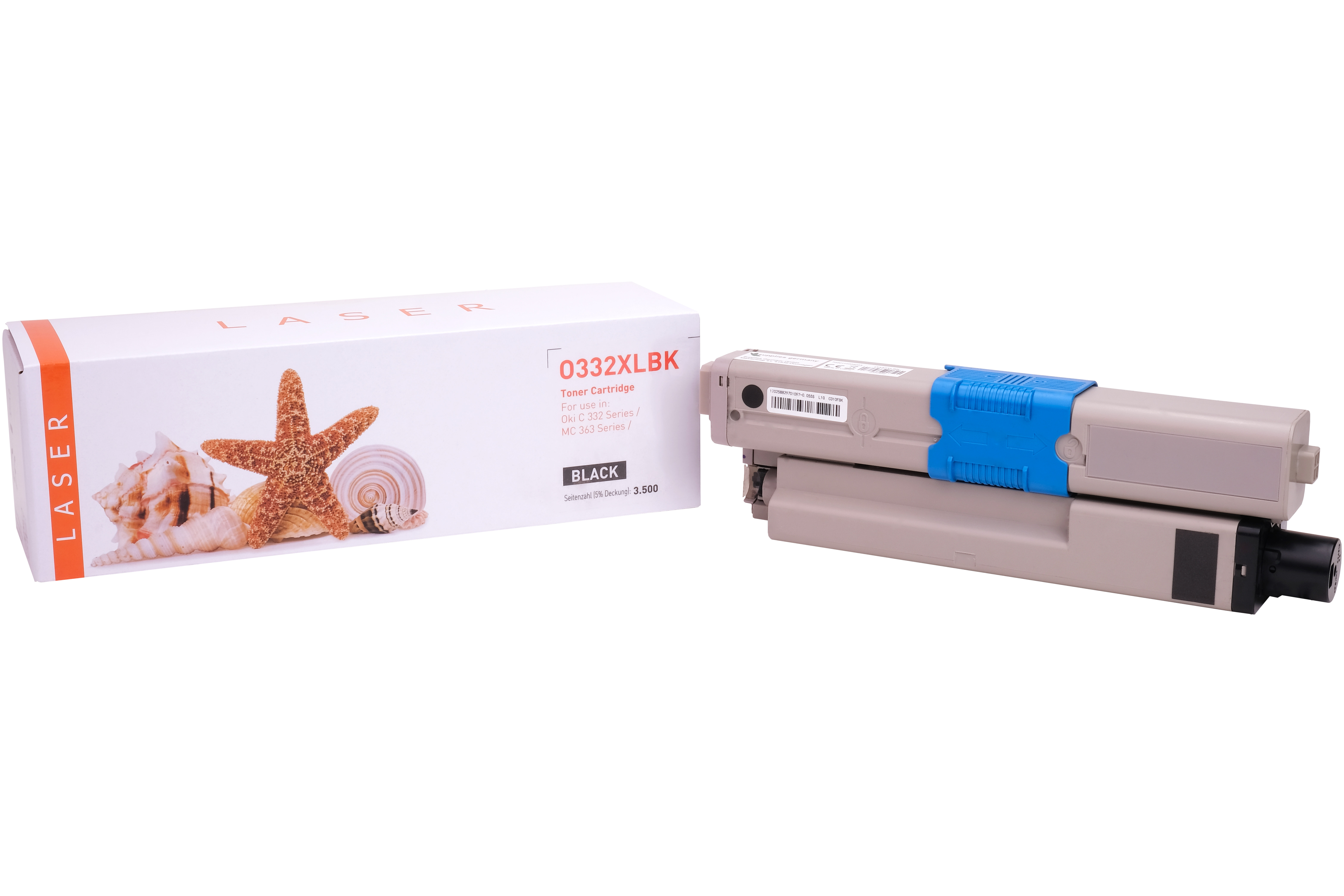 C332XLBK alternativ Toner black für Oki / 46508712 / 3.500 Seiten