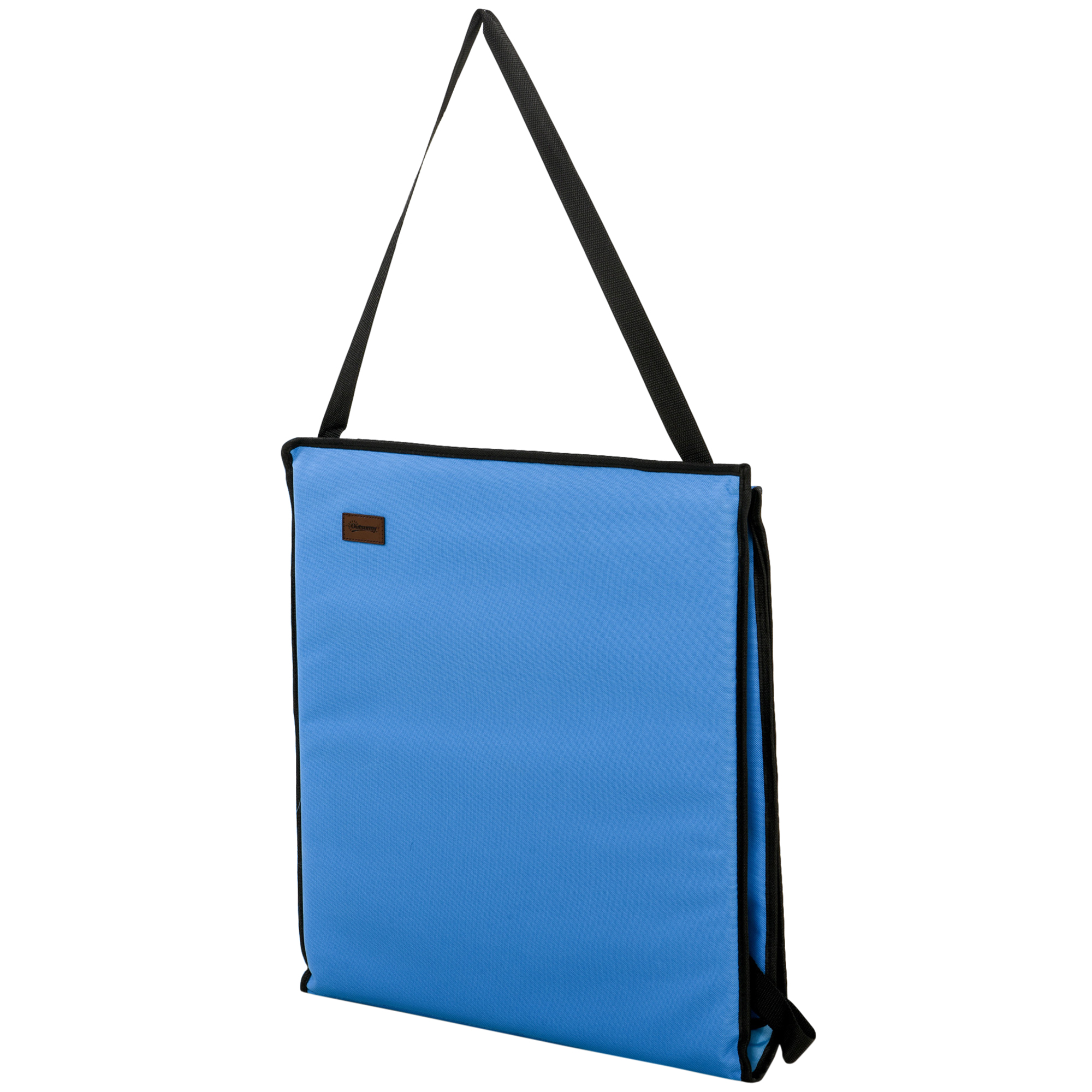 Strandliege, klappbar, verstellbare Rücklehne, Seitentasche, weiche Polsterung, Stahlrahmen, Blau, 142x51x40cm