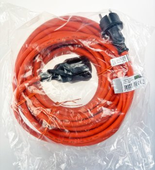 Verlängerungskabel 15m, IP44, Orange / H07RN-F 3G1,5 , Stecker / Kupplung