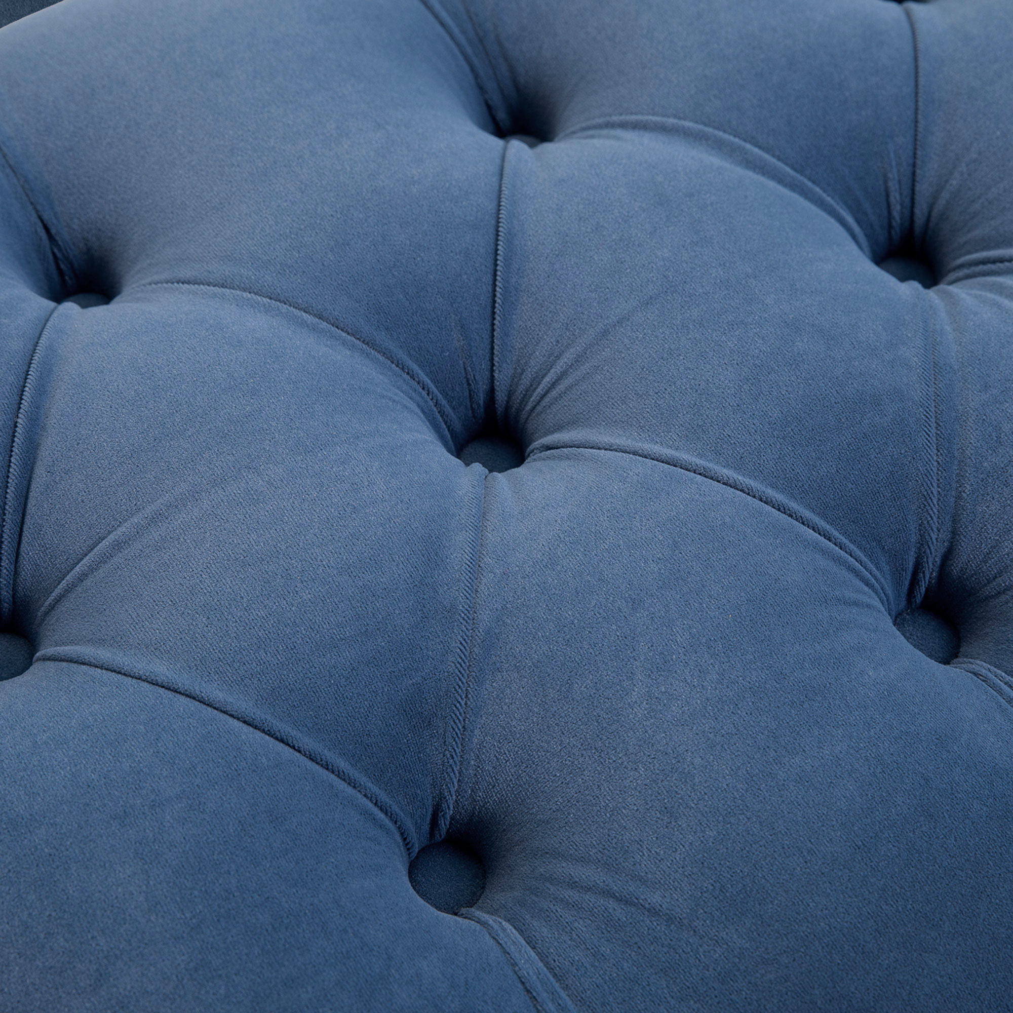 Sitzbank Bettbank Schuhbank mit erhöhten Beine Schlafzimmer Samt Blau