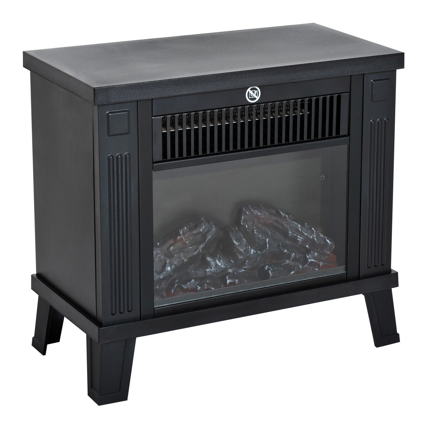 Elektrokamin Elektrischer Kamin Kaminofen Standkamin mit Flammeneffekt 600/1200W, Metall, Schwarz, 34x17x31 cm Elektrokamin Elektrischer Kamin Kaminofen Standkamin mit Flammeneffekt 600/1200W, Metall, Schwarz, 34x17x31 cm
