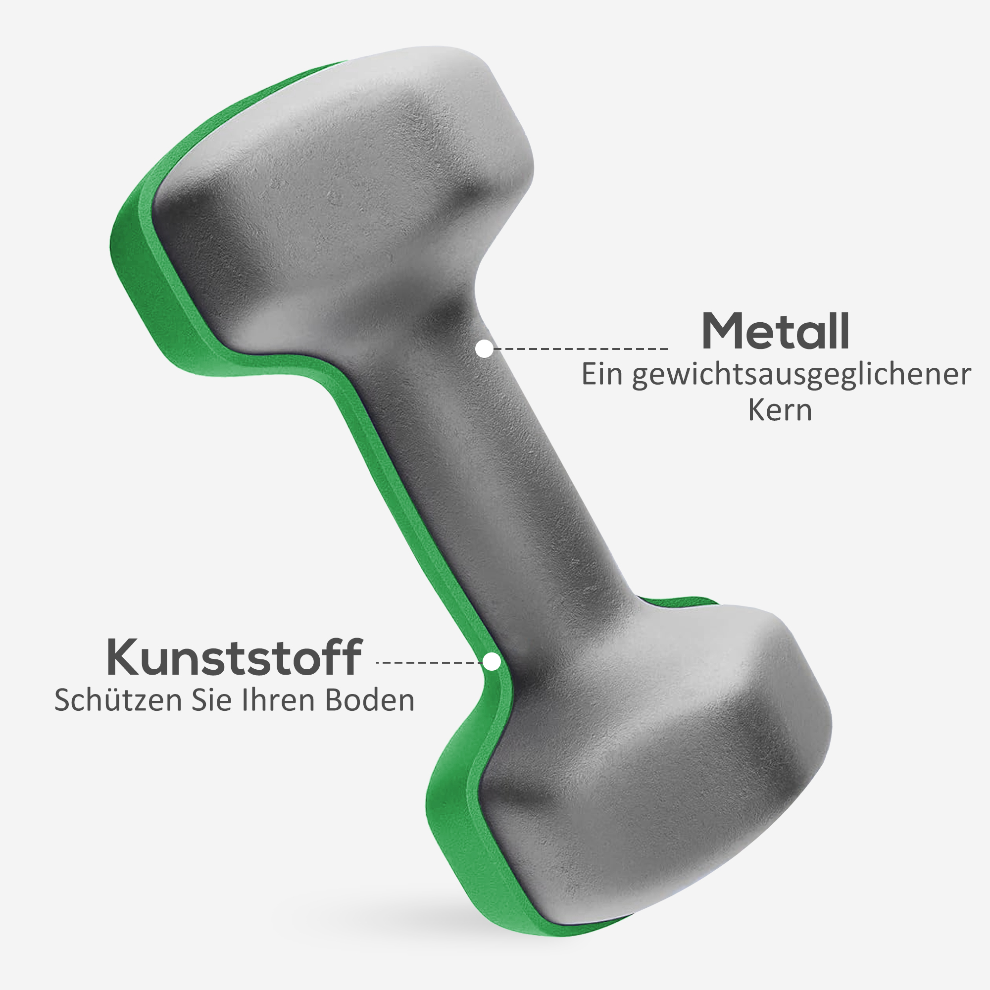 Hantelset mit Aufbewahrungsgestell, Set mit 6 Hanteln für Fitness-Training, 2 x 1kg, 2 x 3kg, 2 x 5kg