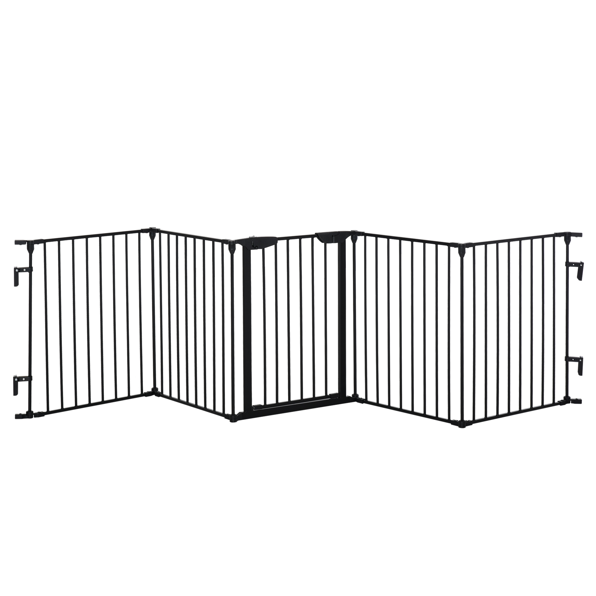 2-in-1 Absperrgitter, Haustier-Laufstall, Sicherheitstor, faltbar, Metall, 300 x 3 x 74,5 cm, Schwarz 2-in-1 Absperrgitter, Haustier-Laufstall, Sicherheitstor, faltbar, Metall, 300 x 3 x 74,5 cm, Schwarz