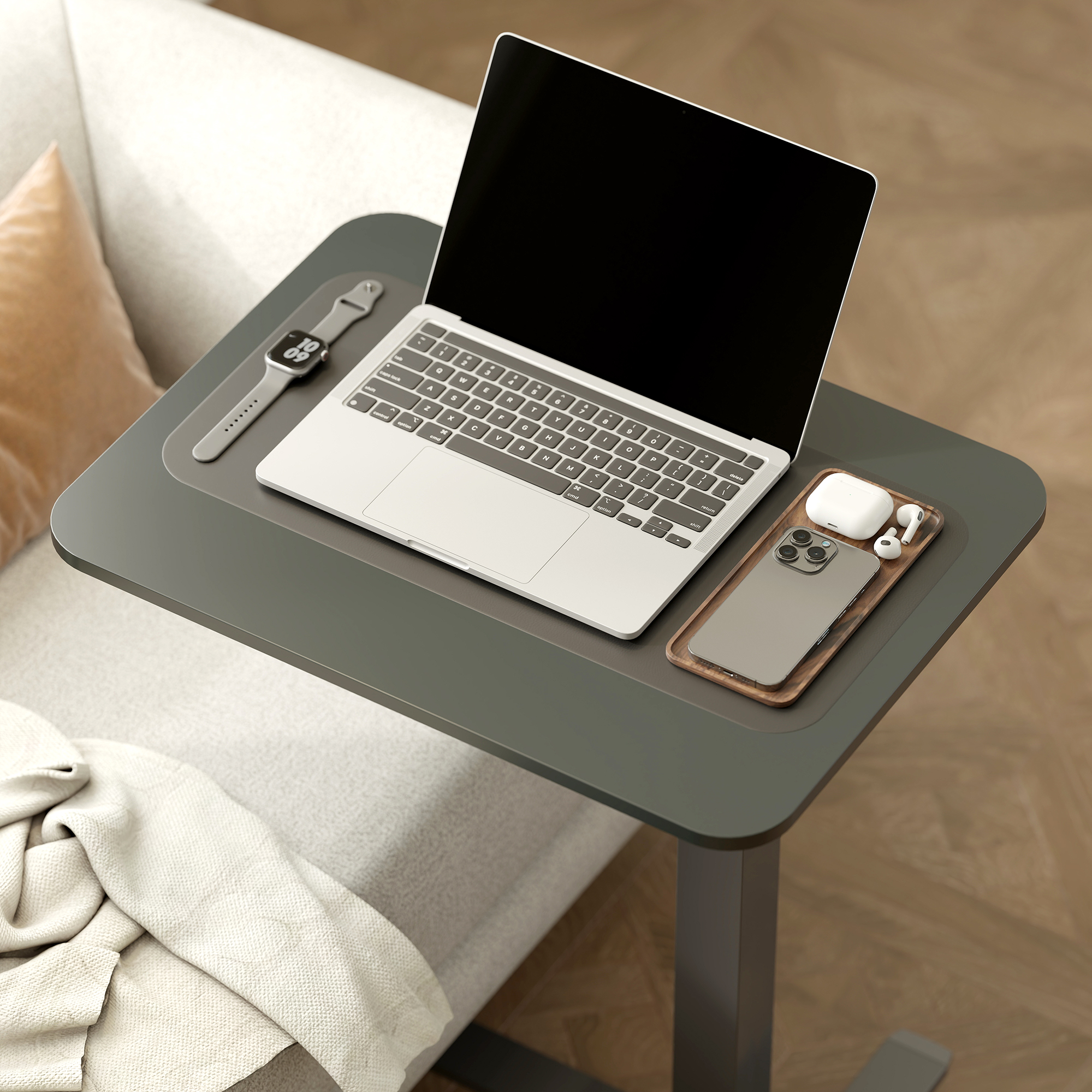 Stehpult Höhenverstellbar inkl. 4 Rollen C-Form 65 cm x 48 cm x 70-110 cm  Schwarz