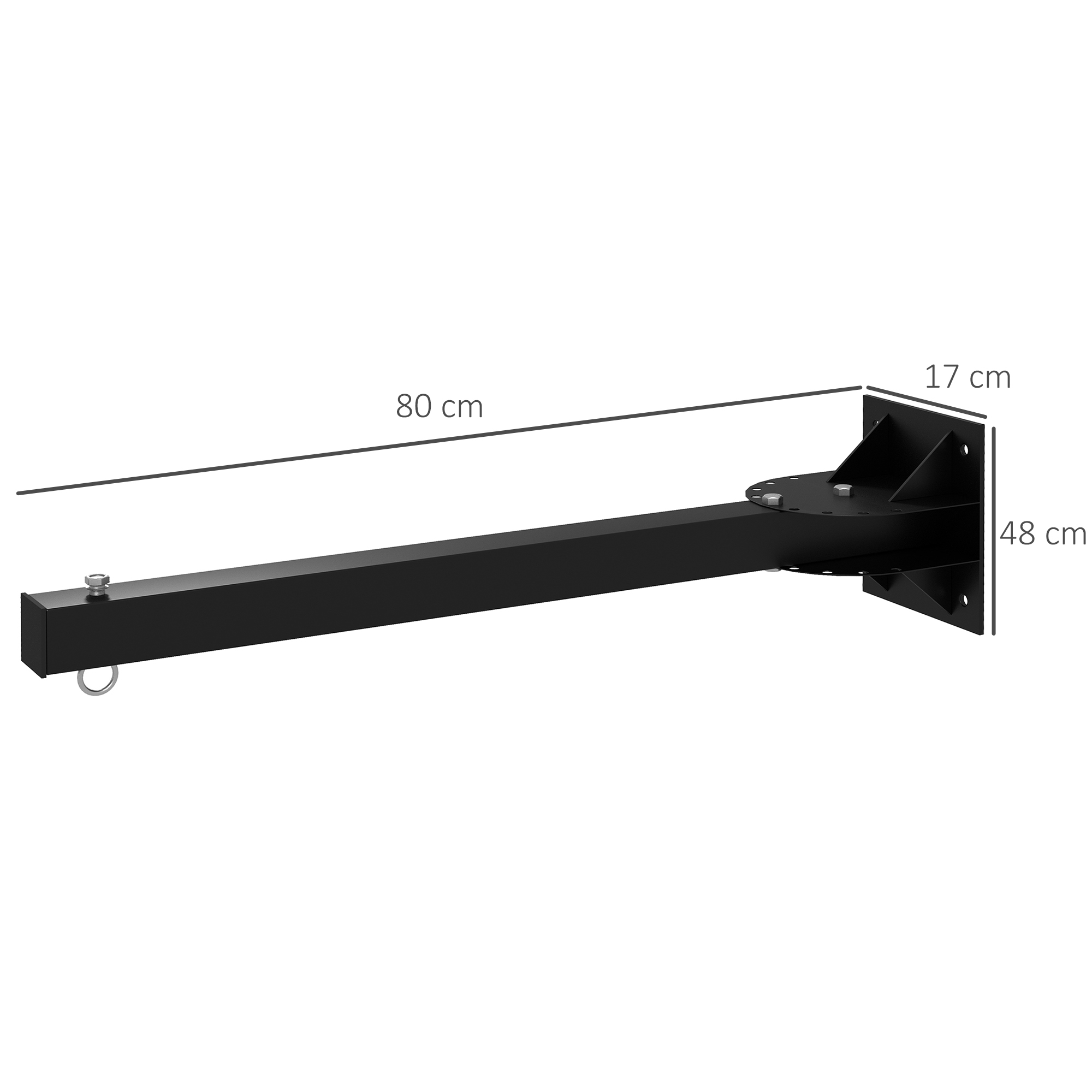 Boxsackhalterung, Wandmontage, 9 Winkel, Stahl, bis 100 kg, Schwarz