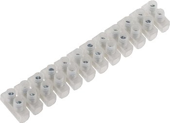 Lüsterklemmen für 1,5-2,5mm², 12 Klemmen / Messingeinsatz, transparent