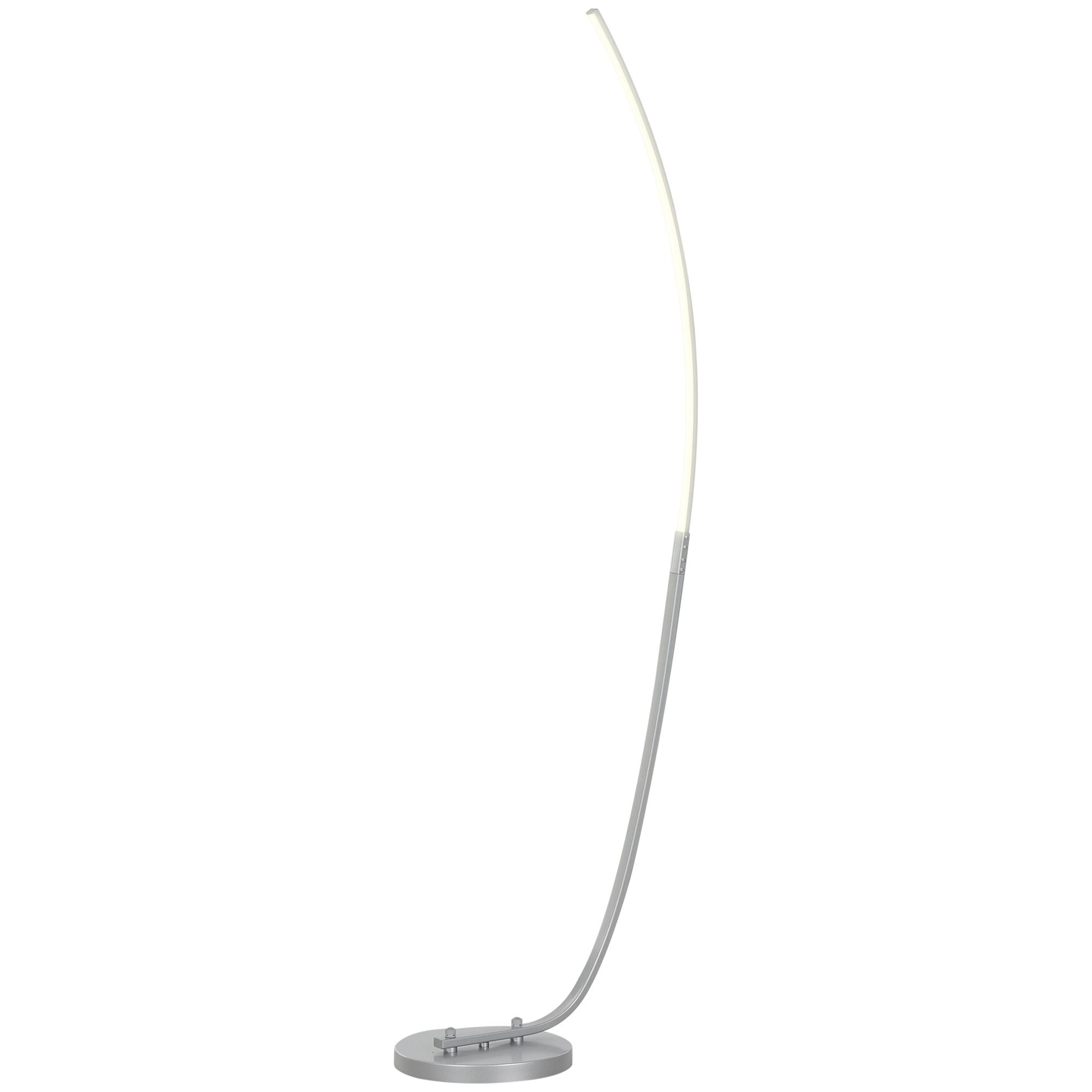 LED-Flurlampe mit anpassbarer Helligkeit, Moderne Stehlampe mit Fußschalter für Schlafzimmer, Wohnzimmer, Silber LED-Flurlampe mit anpassbarer Helligkeit, Moderne Stehlampe mit Fußschalter für Schlafzimmer, Wohnzimmer, Silber