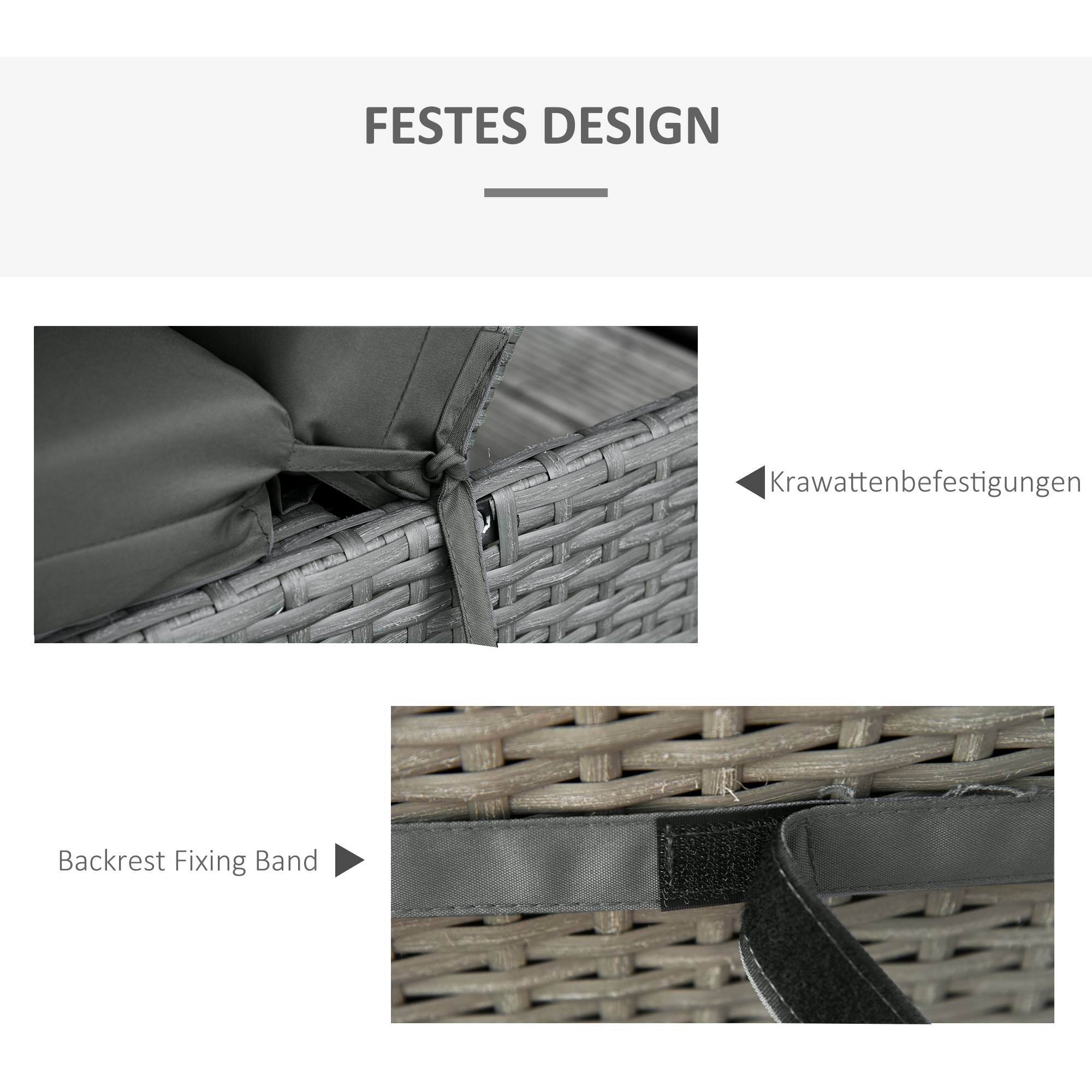 2er Set Auflage für Sonnenliege, Liegenauflage für Gartenliege extra dick 8cm Polsterauflage Dunkelgrau NUR Kissen